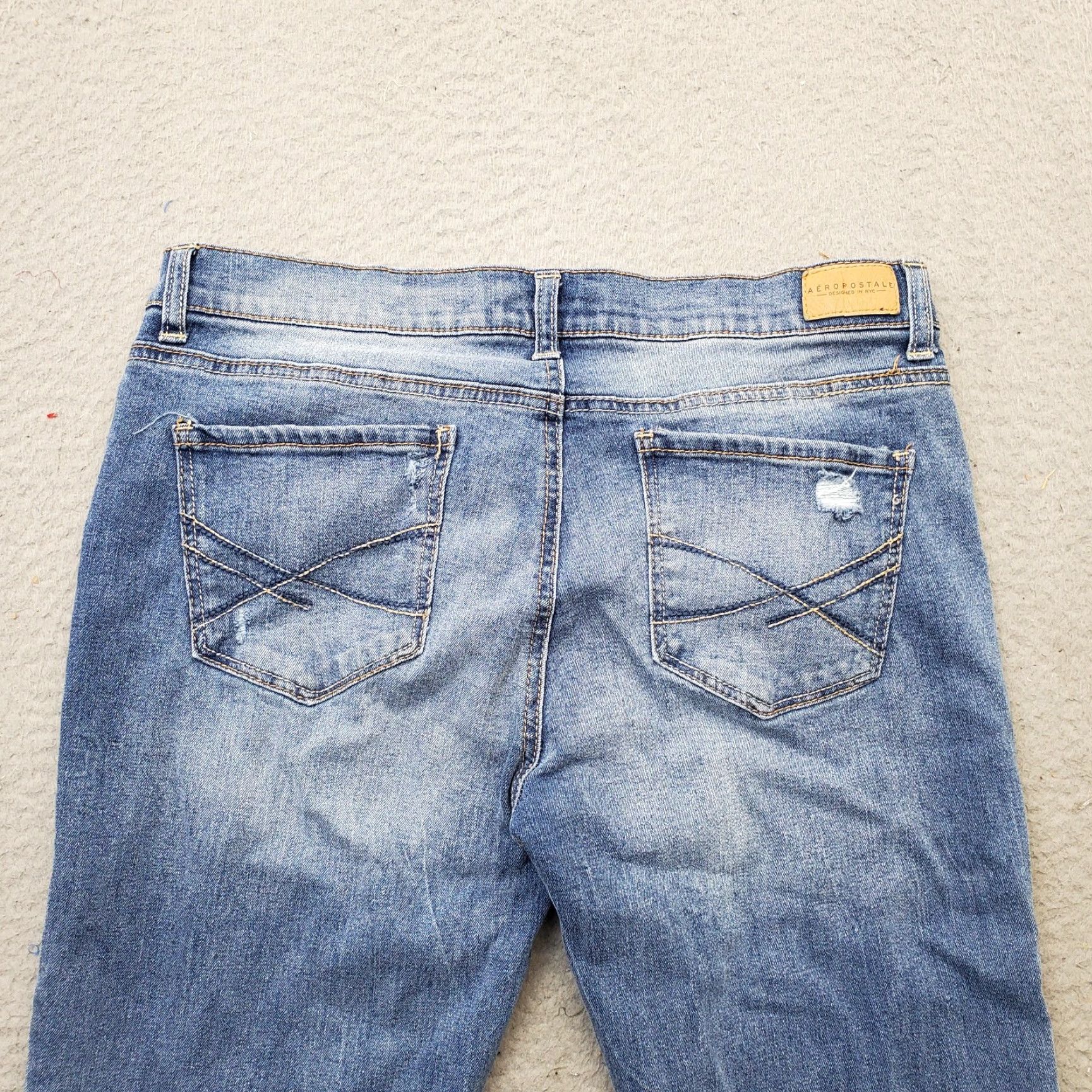 Vintage Aéropostale Jeans Women Size 12 Blue Denim Cotton 5-Pocket Stretch Skinny Size 34" / US 12 / IT 48 - 8 Thumbnail