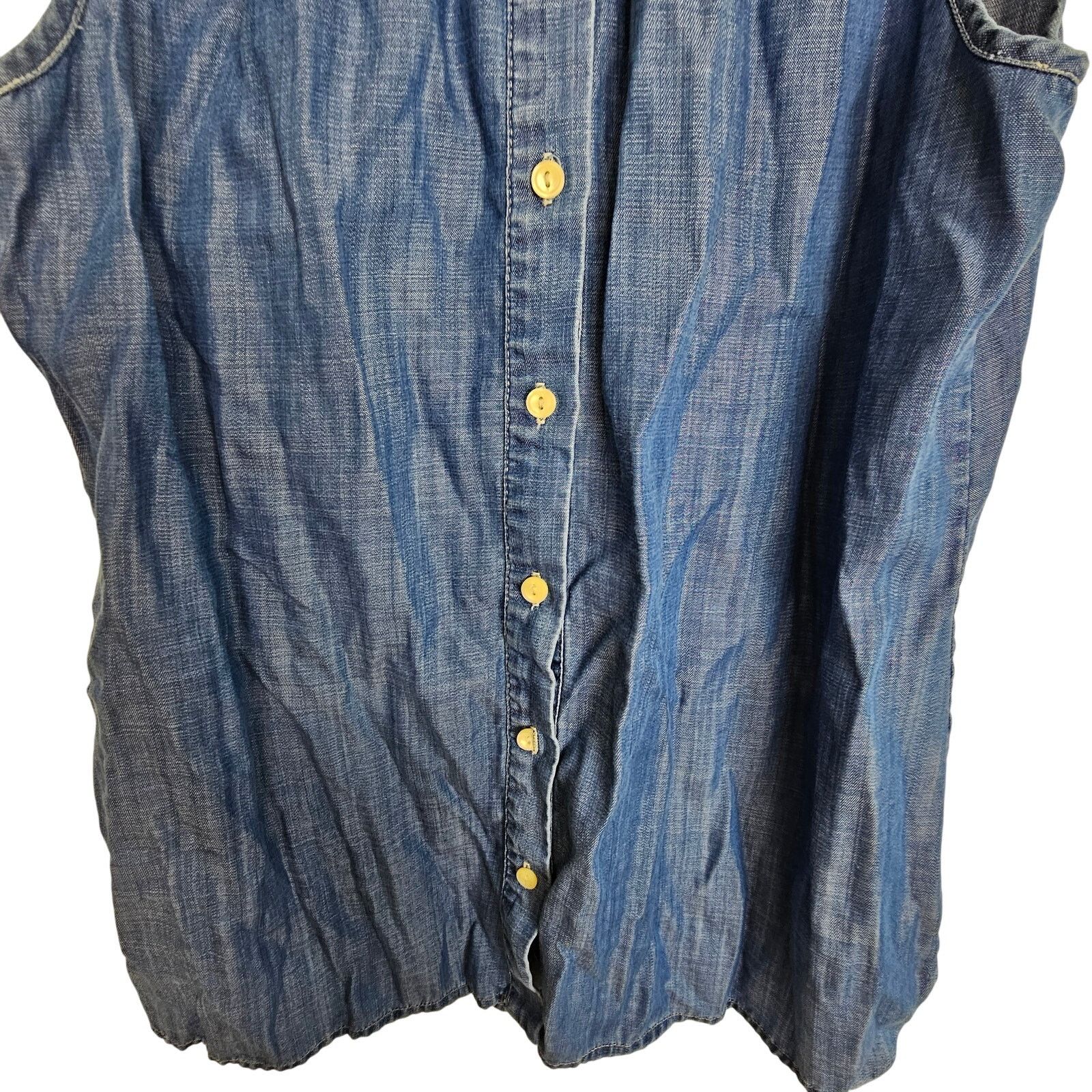 Tommy Bahama Tommy Bahama Womens Chambray Button Shirt Size XS Classic Size XS / US 0-2 / IT 36-38 - 3 Thumbnail