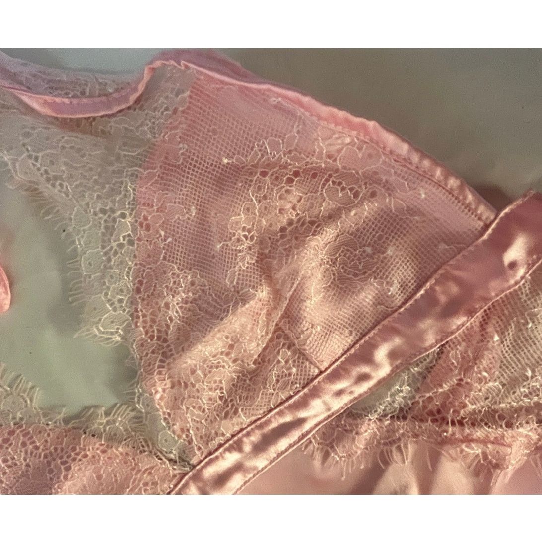 Dolls Kill Dolls Kill Sugar Thrillz Satin Slip Dress Lace Trim Size: XS Size ONE SIZE - 4 Thumbnail