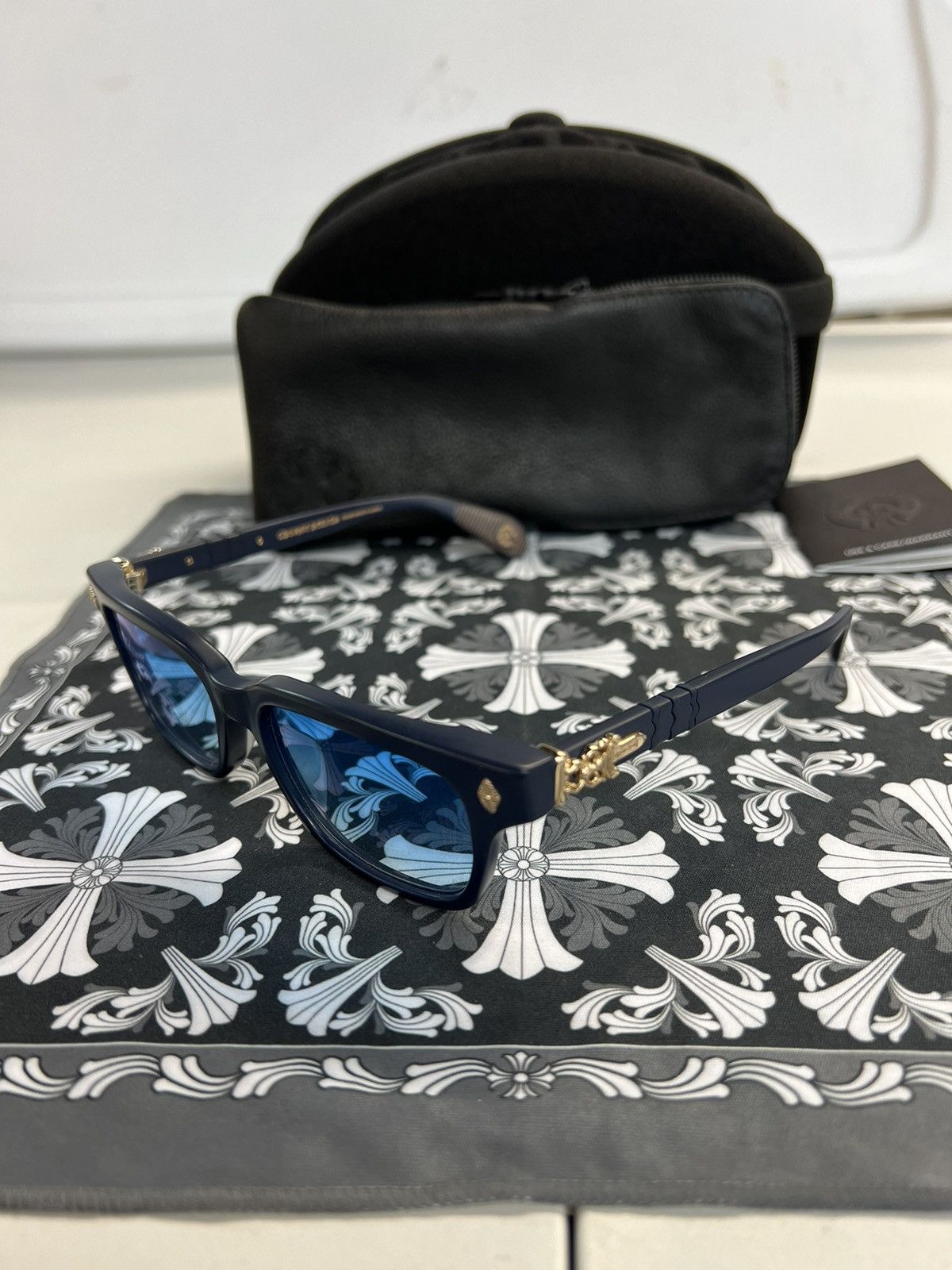 Pre-owned Chrome Hearts Testerical Glasses In Blue