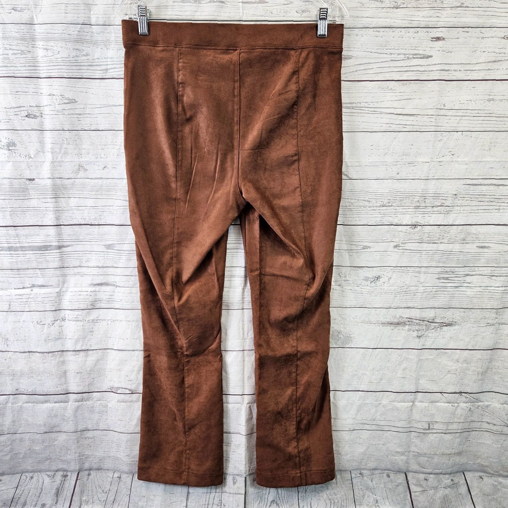 NYDJ NYDJ Womens Faux Suede Pull On Slim Bootcut Cropped Pants Sz 6 Brown Mid Rise Pul On Bootcut Cropped Pants Womens Brown NYDJ Size 28" / US 6 / IT 42 - 3 Thumbnail
