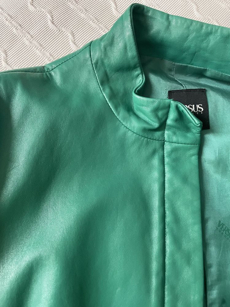 Versus Versace Versace Versus Emerald Leather Jacket Size S / US 4 / IT 40 - 3 Thumbnail