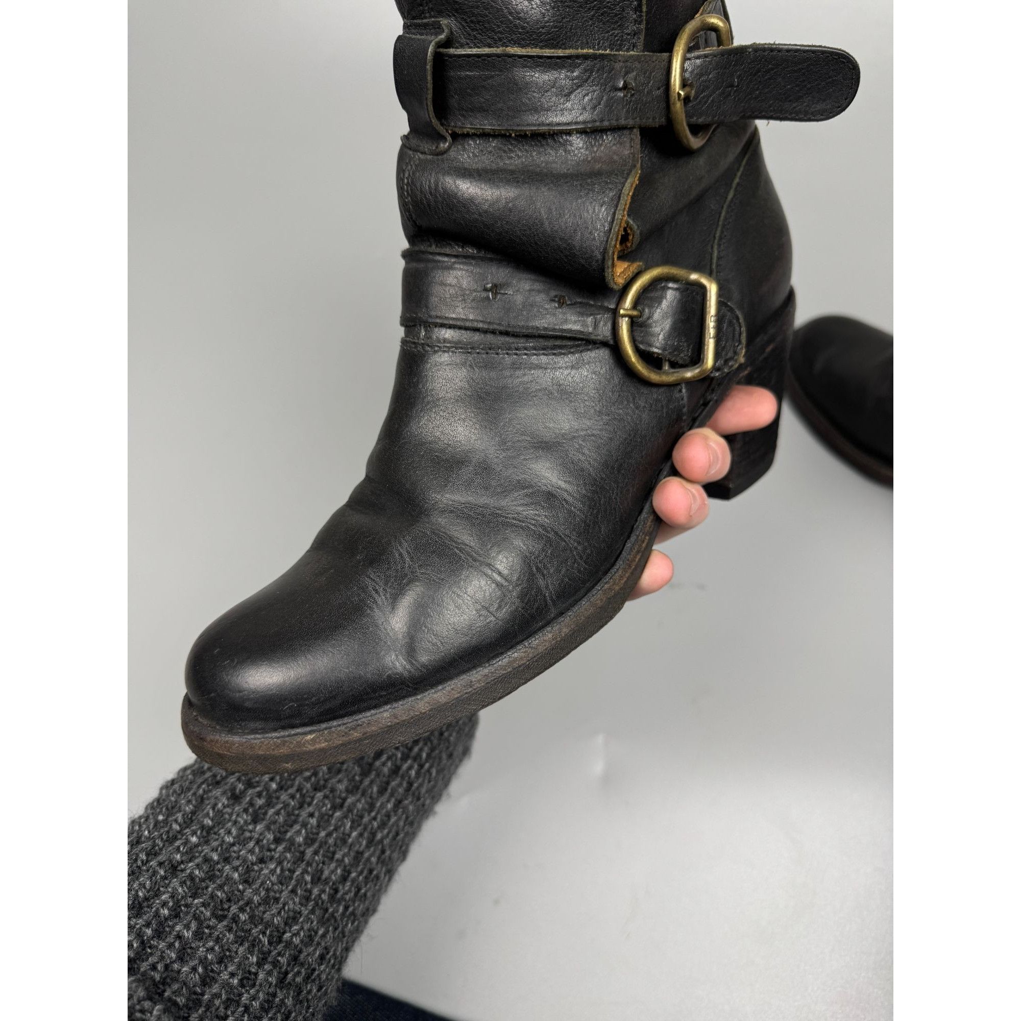 Fiorentini + Baker Fiorentini + Baker Mid Heel Black Leather Boots (Y1240) Size US 9 / IT 39 - 11 Thumbnail