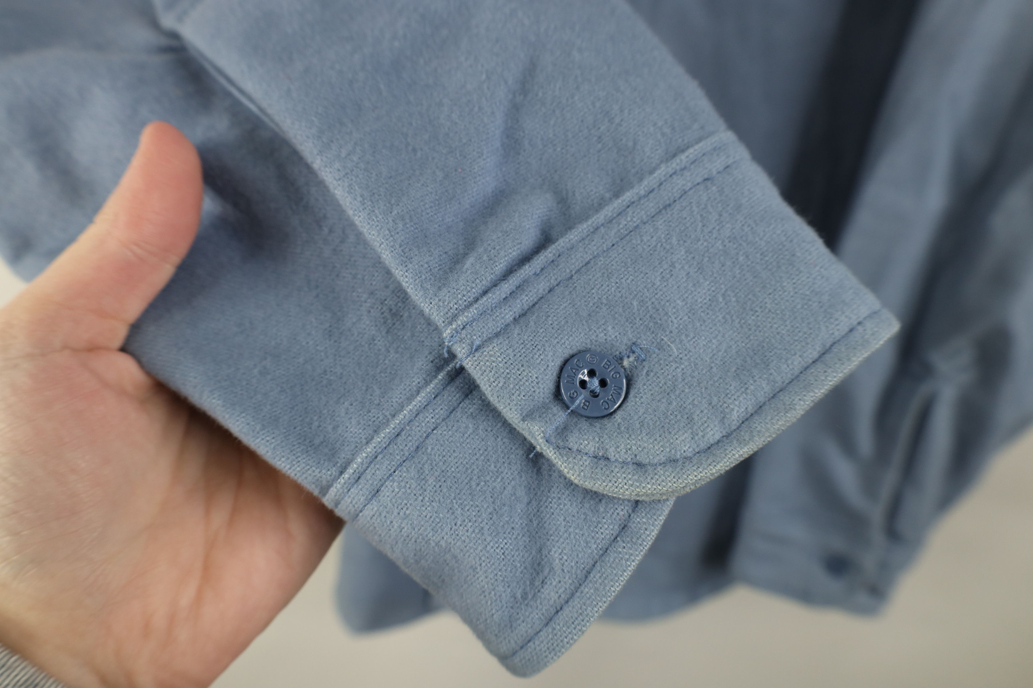 Vintage Vintage 70s Big Mac Chamois Cloth Button Shirt Blue USA Size US XL / EU 56 / 4 - 8 Thumbnail