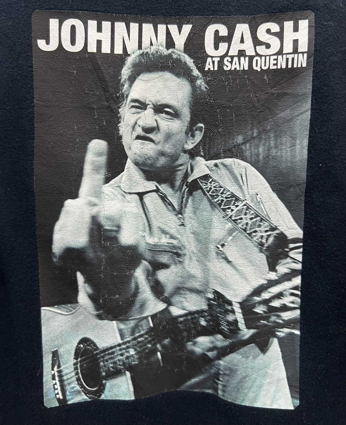 Fruit Of The Loom × Vintage VINTAGE JOHNNY CASH AT SAN QUENTIN SHIRT Size US XL / EU 56 / 4 - 3 Thumbnail
