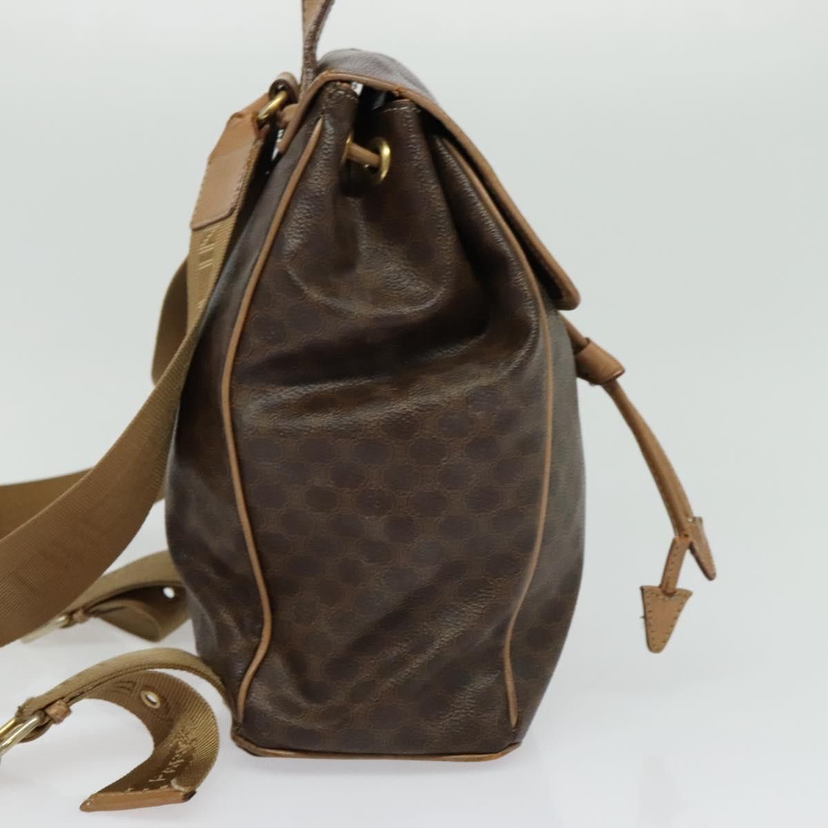 Celine CELINE Macadam Canvas Backpack Pvc Leather Brown Gold Size ONE SIZE - 5 Thumbnail