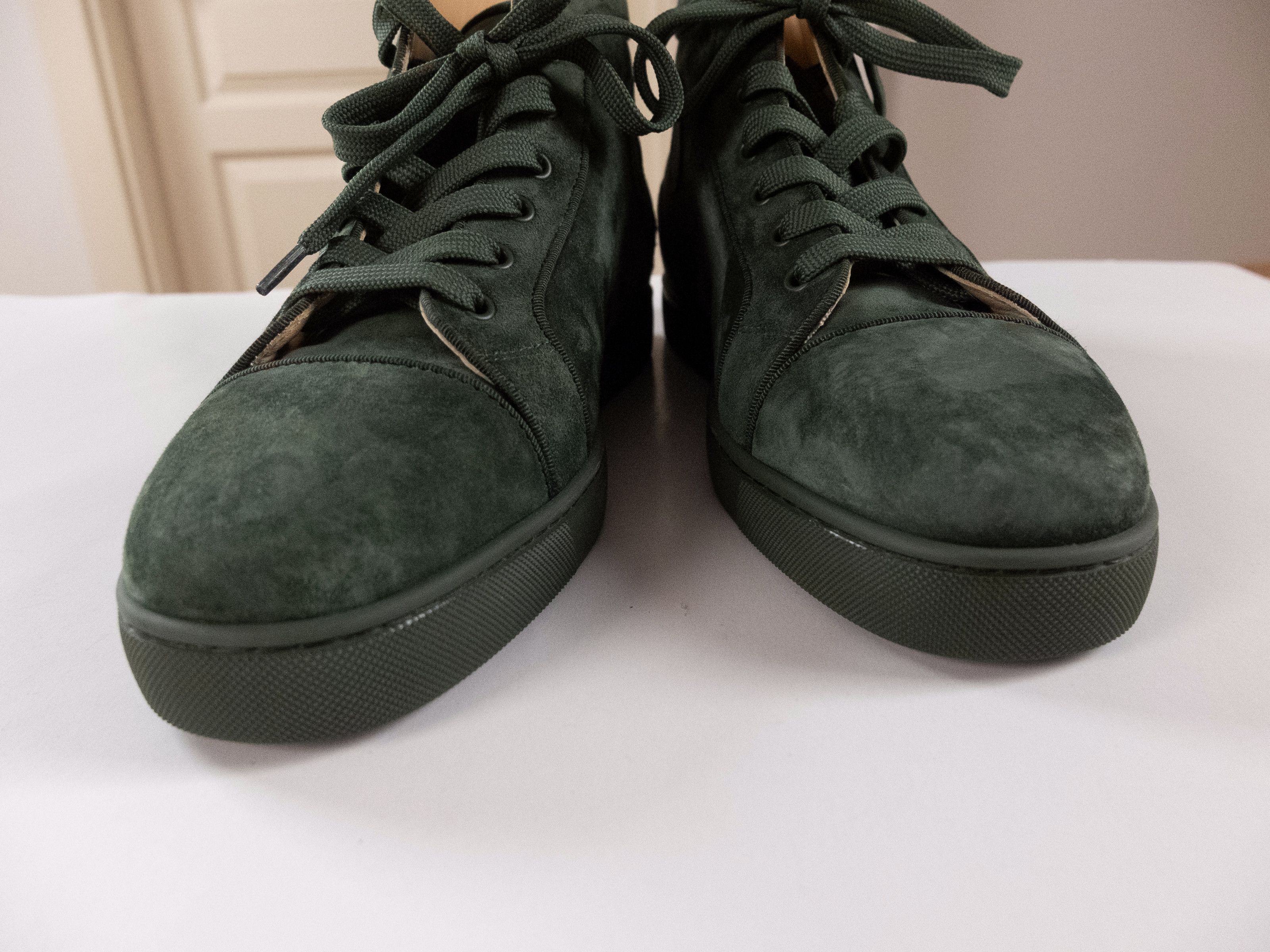 Christian Louboutin CHRISTIAN LOUBOUTIN Fun Louis green high suede sneakers 45 Size US 12 / EU 45 - 5 Thumbnail
