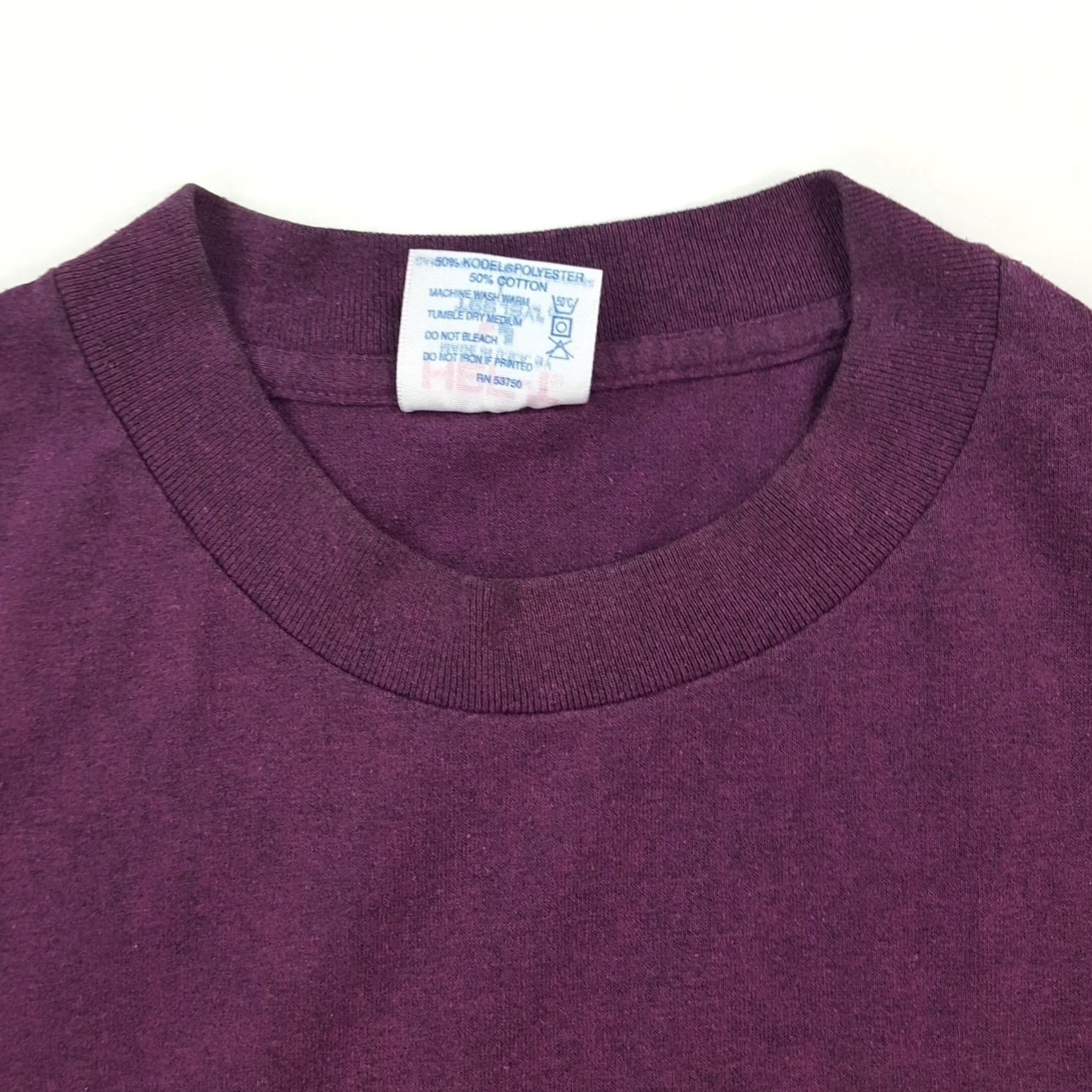 TEE JAYS VINTAGE TeeJays T-Shirt Purple Anchor Marina 90s Embroidered Short Sleeve Crew Neck Size M Mens USA Size US M / EU 48-50 / 2 - 6 Thumbnail