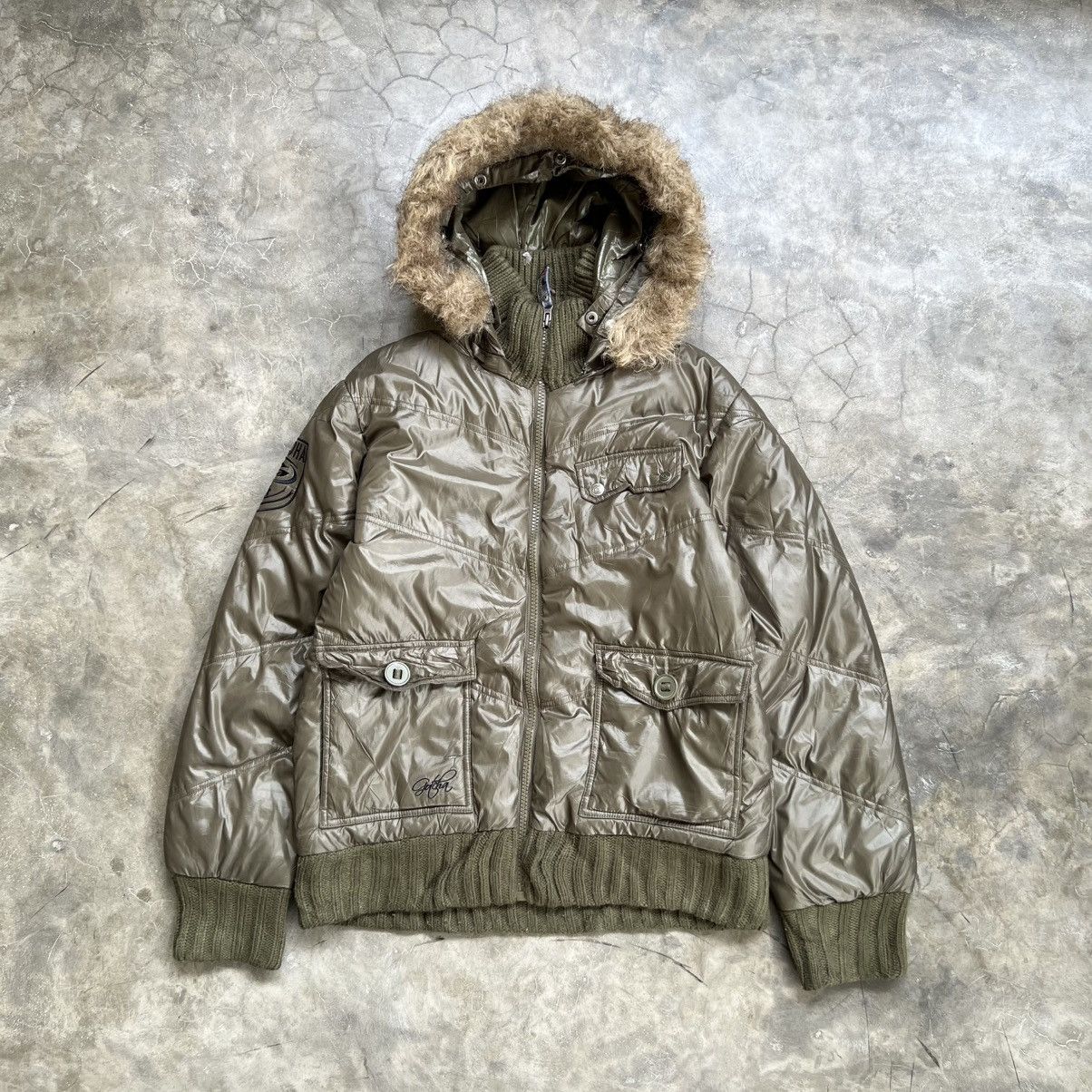 Gotcha 2000’s Gotcha Fur Hoodie Puffer Jacket Size US L / EU 52-54 / 3 - 1 Thumbnail
