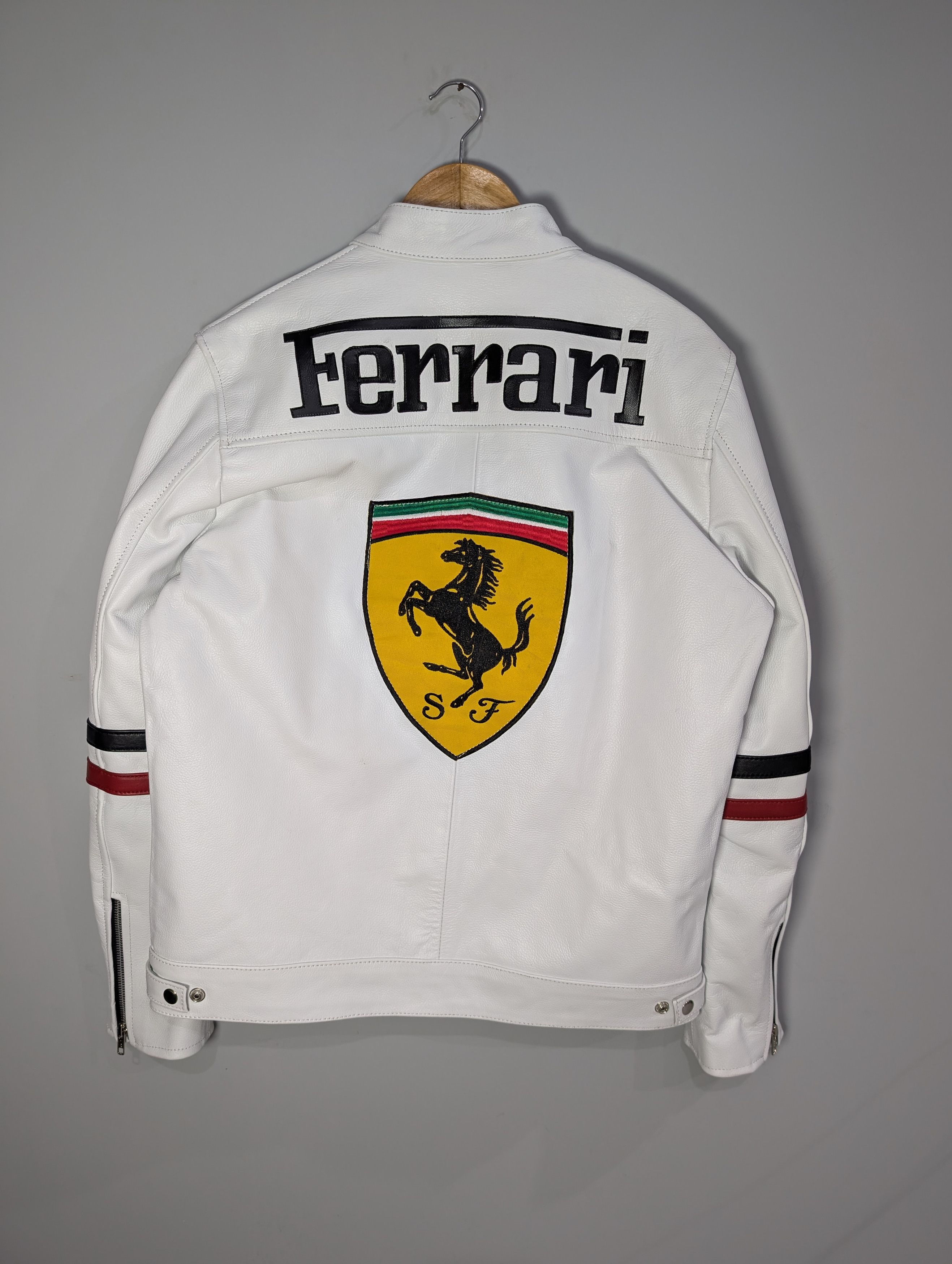 Vintage 🔥Ferrari 🔥 Formula 1 Racing Real Cowhide Leather Jacket Size US XL / EU 56 / 4 - 1 Thumbnail