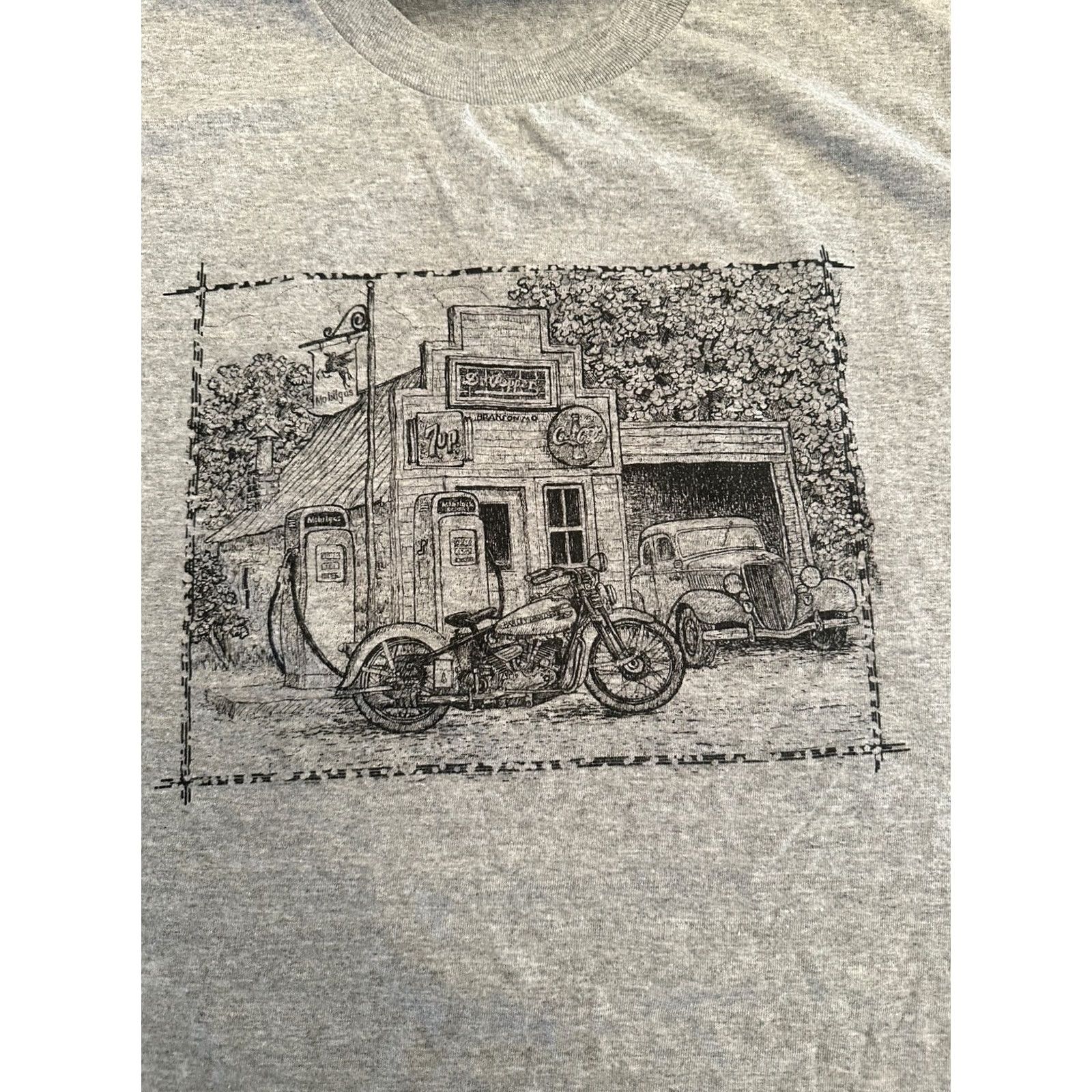 Vintage VINTAGE Branson Missouri Motorcycle Boulevard Cycle T-shirt XL Gray Print Mens Biker Shirt Size US XL / EU 56 / 4 - 2 Thumbnail
