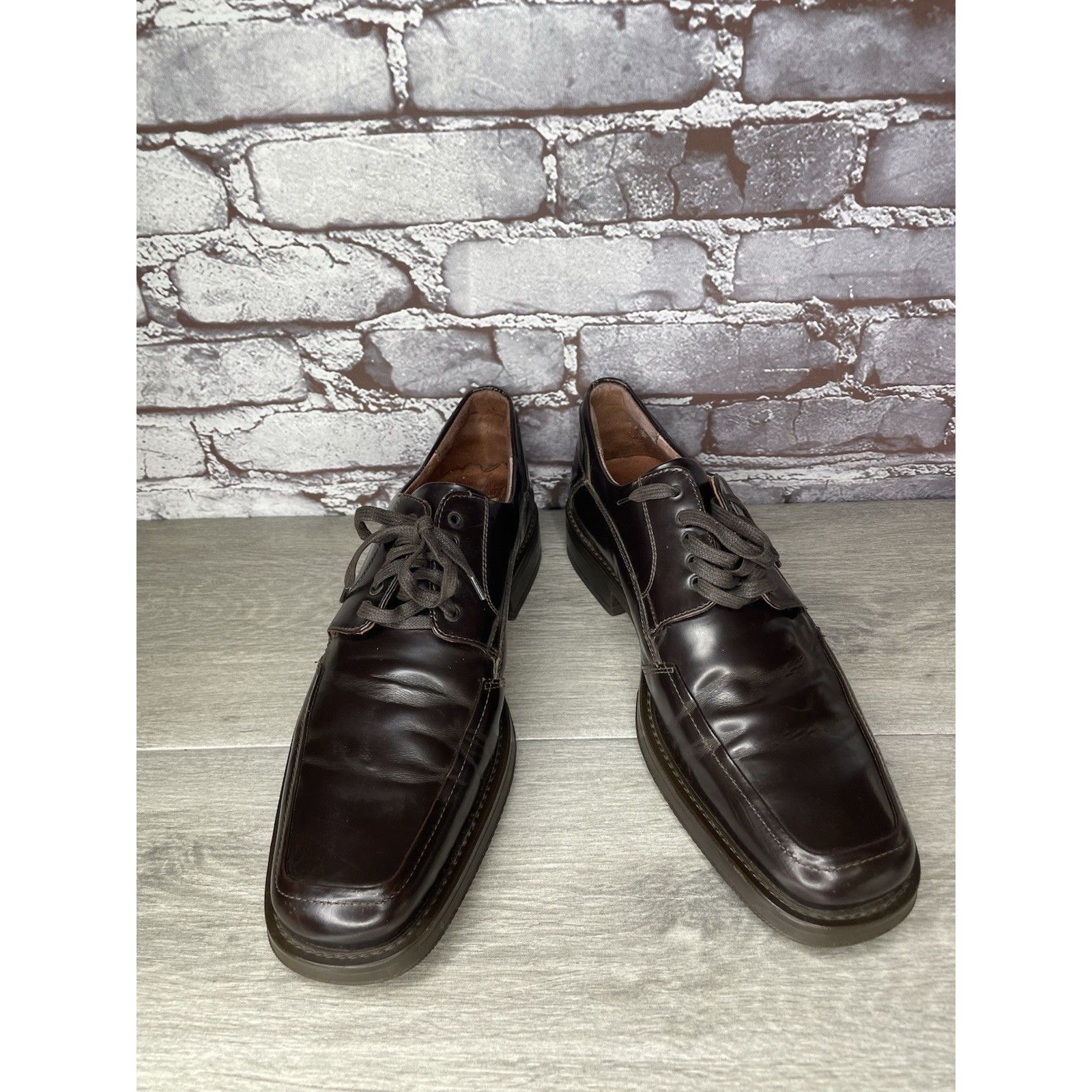 Johnston & Murphy Johnston & Murphy J&M Handcrafted Italy Brown Square Oxfords Size US 9.5 / EU 42-43 - 5 Thumbnail