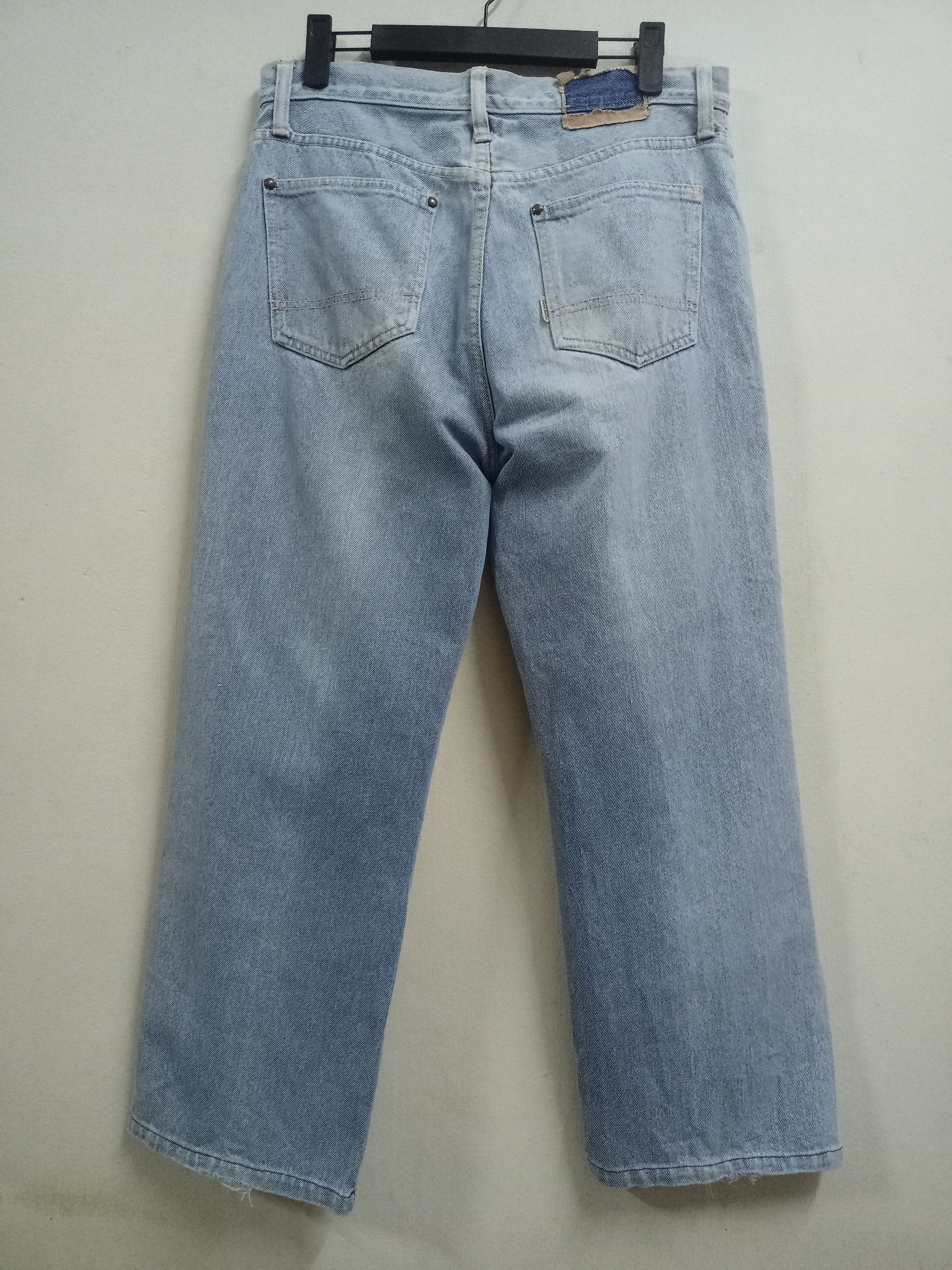 Edwin × Japanese Brand Vintage Edwin Light Wash Ripped Style Baggy Jeans 31x24 Size US 31 - 2 Thumbnail