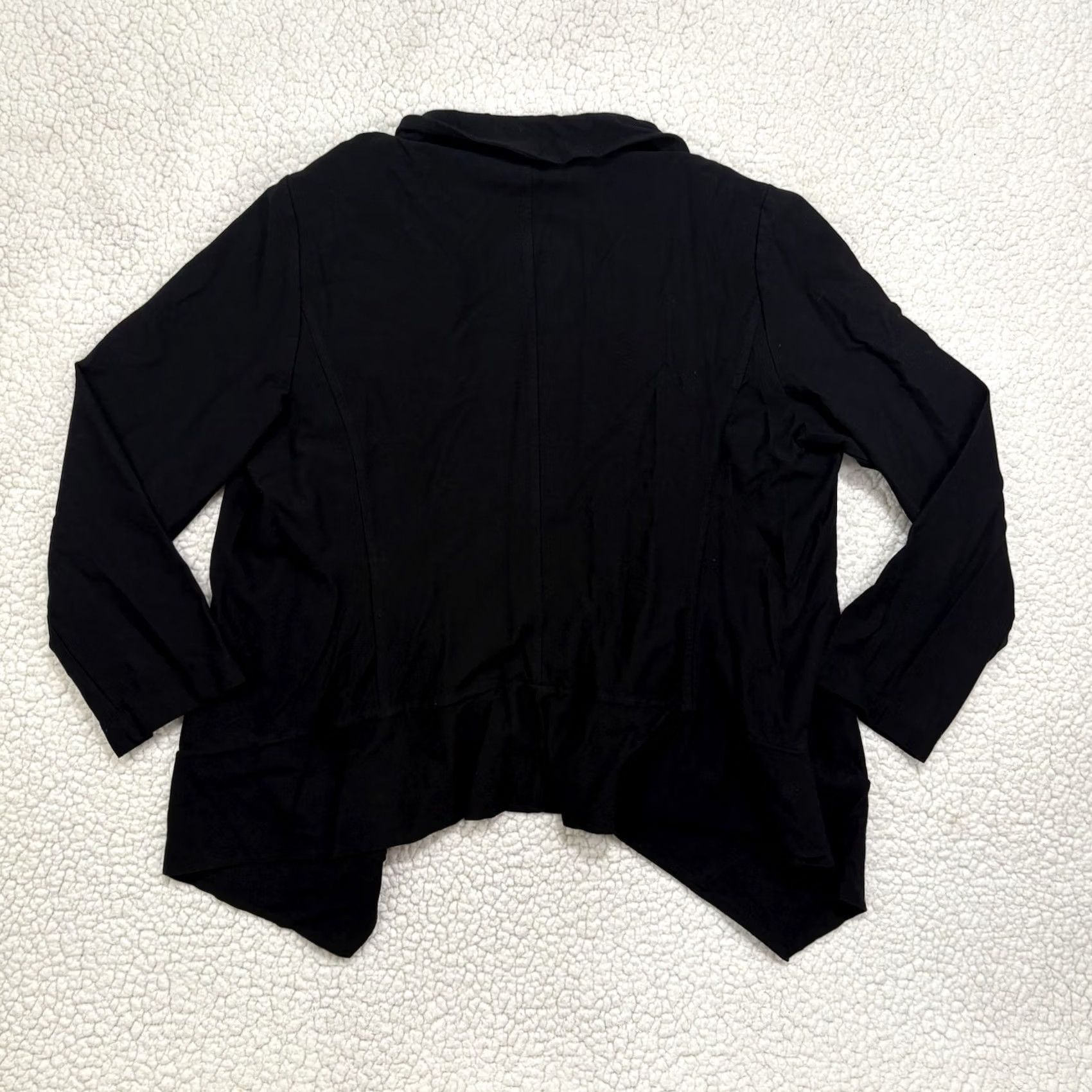 Eileen Fisher Eileen Fisher Black Cardigan Sweater XL Draped Open Front Knit Lightweight Size XL / US 12-14 / IT 48-50 - 4 Thumbnail