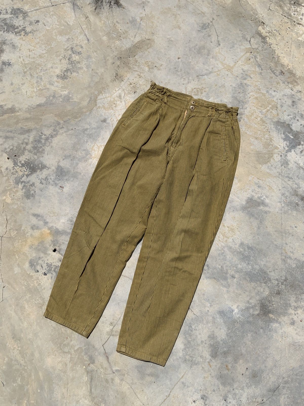 Japanese Brand × Vintage Vintage Elvis Japan Stripe Yellow Double Button Pants Size US 32 / EU 48 - 1 Thumbnail