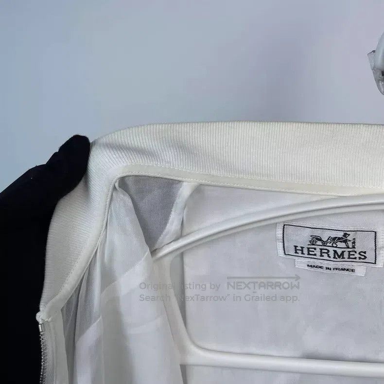 Hermes Hermes size 37 White Silk Collar Zipper Jacket Size M / US 6-8 / IT 42-44 - 5 Thumbnail