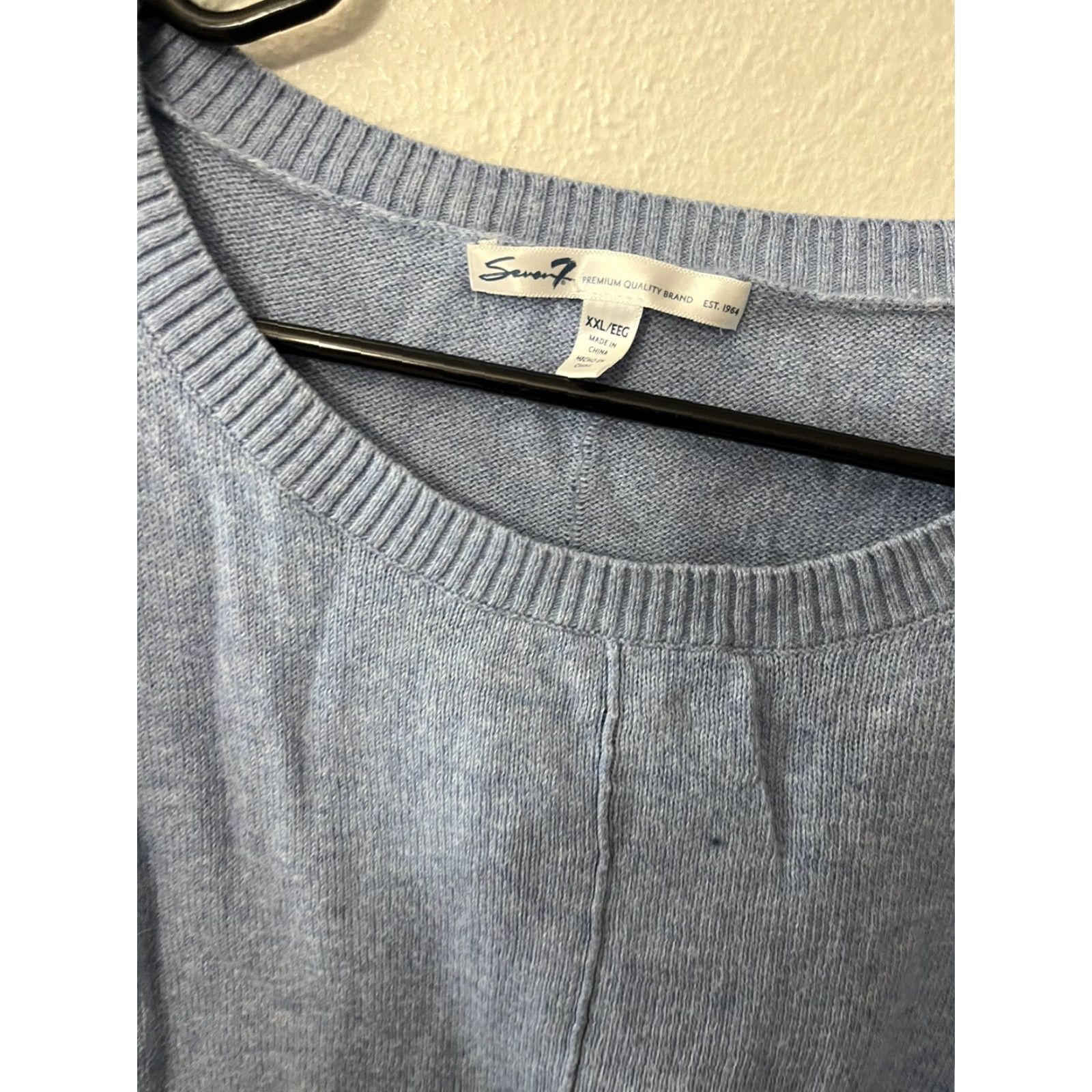 Vintage Seven7 Plus Size Chunky Knit Sweater for Women XXL Blue Classic Pullover Size XXL / US 16-18 / IT 52-54 - 2 Thumbnail