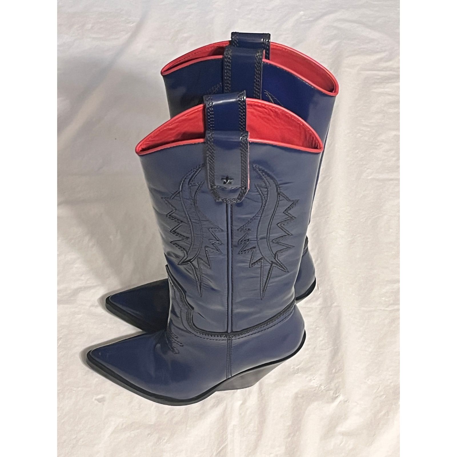 Diesel Diesel Women Twilight/Midnight Blue Western Boots With Box Size US 6 / IT 36 - 4 Thumbnail