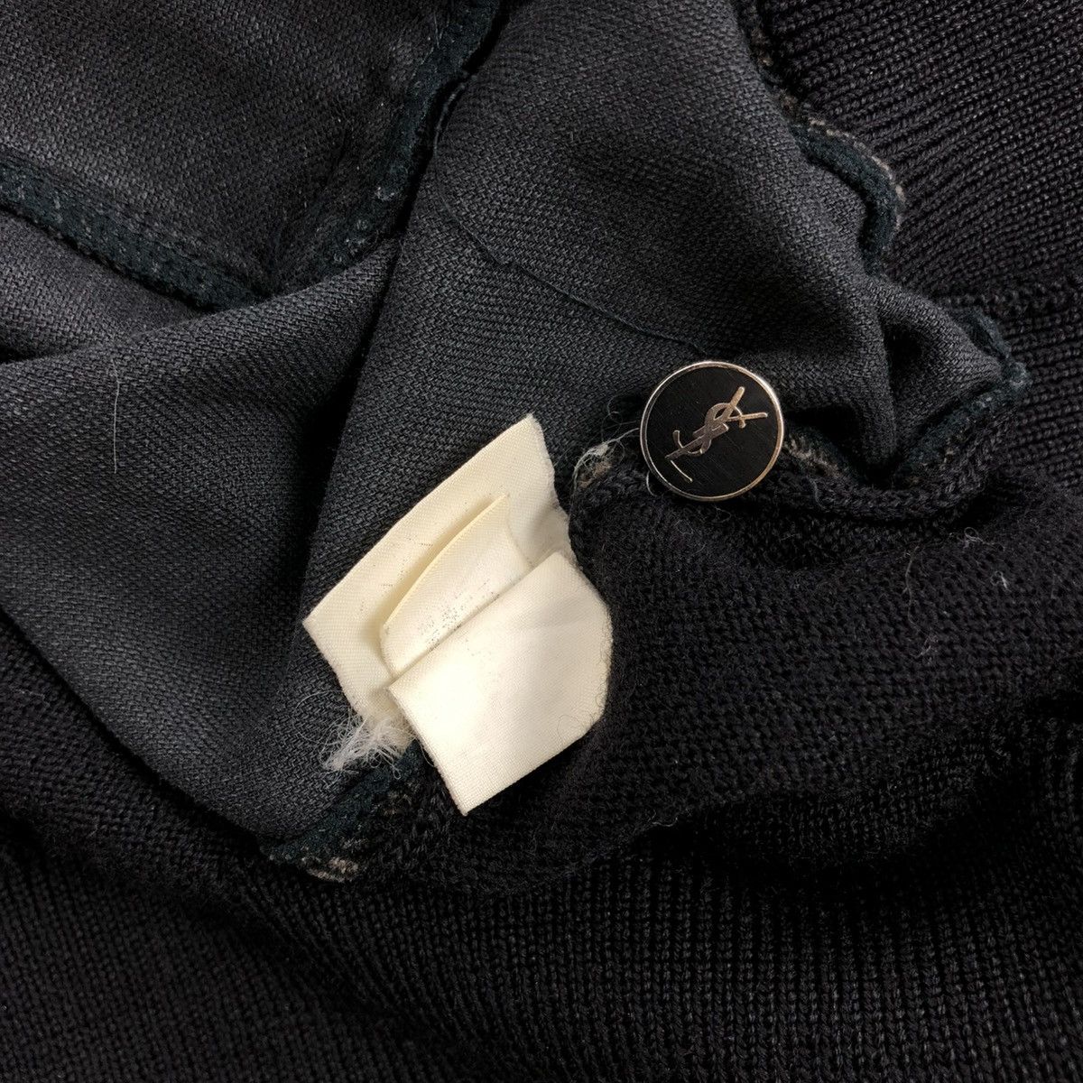 Vintage × Yves Saint Laurent 1990s Yves Saint Laurent Tricots YSL Iconic Knit Cardigan Size US L / EU 52-54 / 3 - 8 Thumbnail
