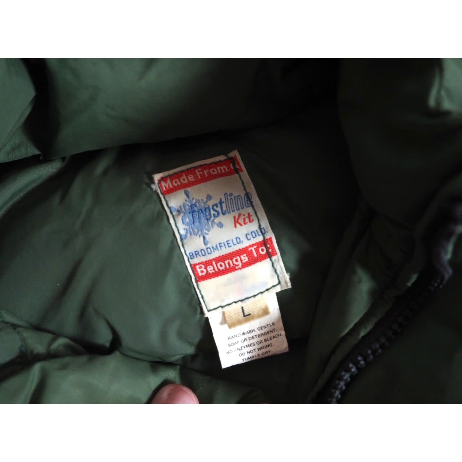 Vintage VINTAGE Frostline Kit Jacket Outdoor Hooded 70s Zip Down Goose Down Forest Green Mens L Size US L / EU 52-54 / 3 - 3 Thumbnail