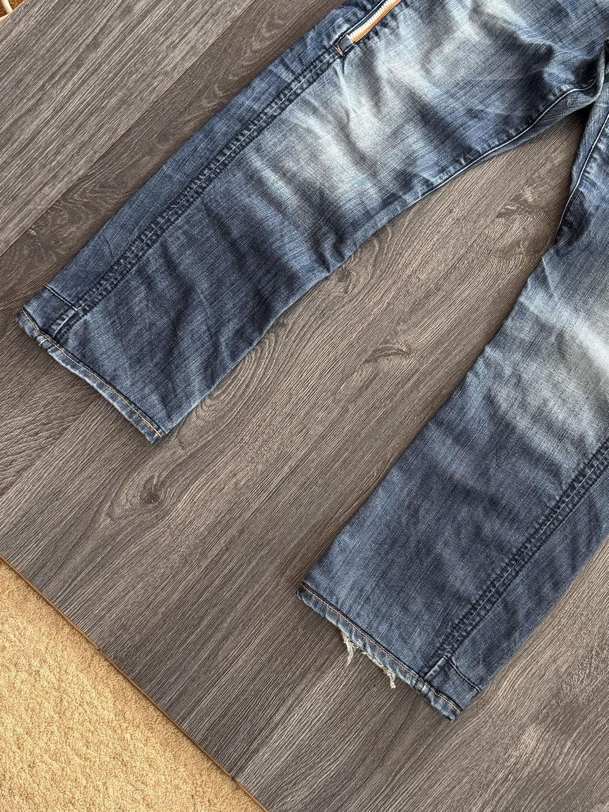 Japanese Brand Crazy Zip Baggy Ebroidered Jeans 32 size Size US 32 / EU 48 - 3 Thumbnail