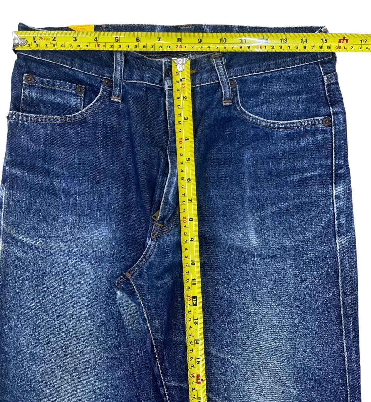 Edwin Edwin Blue Wash Whiskered Style Straight Leg jeans Size US 31 - 6 Thumbnail