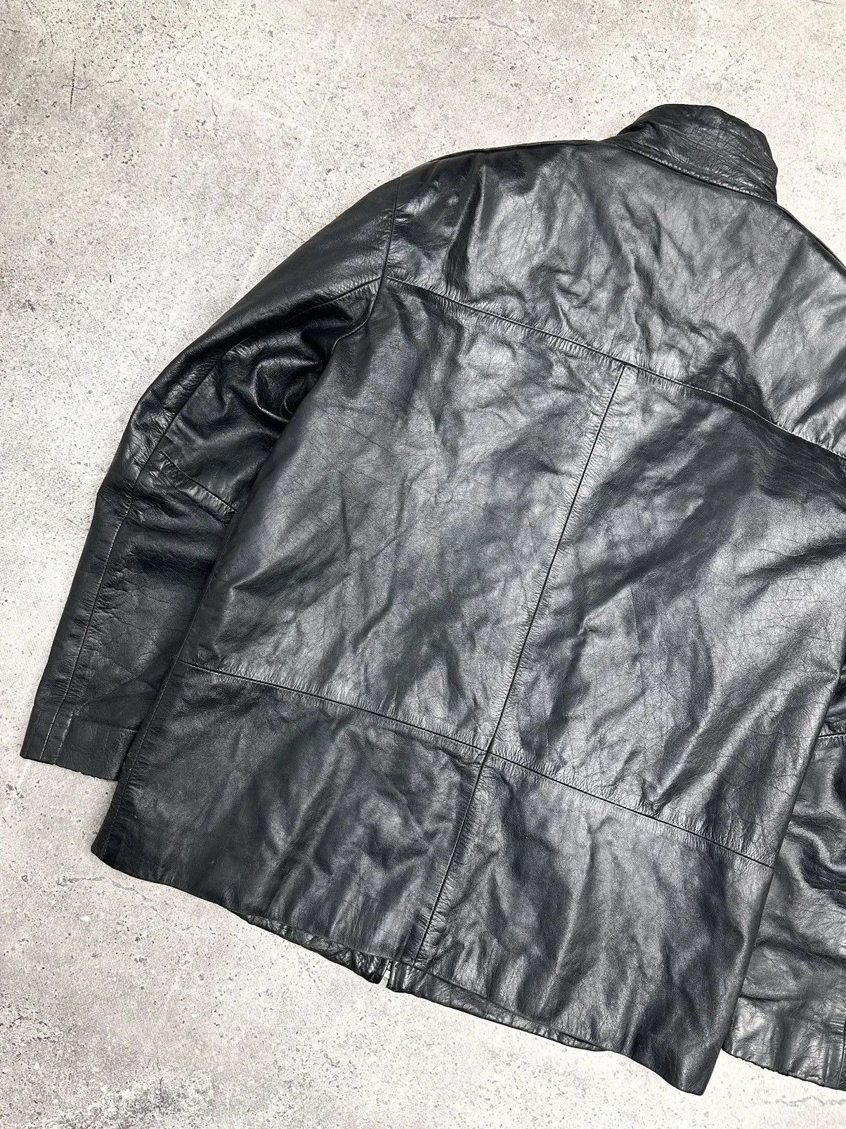 Issey Miyake Leather Jacket Vintage Diesel Style Avantgarde IfSixWasNine Size US M / EU 48-50 / 2 - 12 Thumbnail
