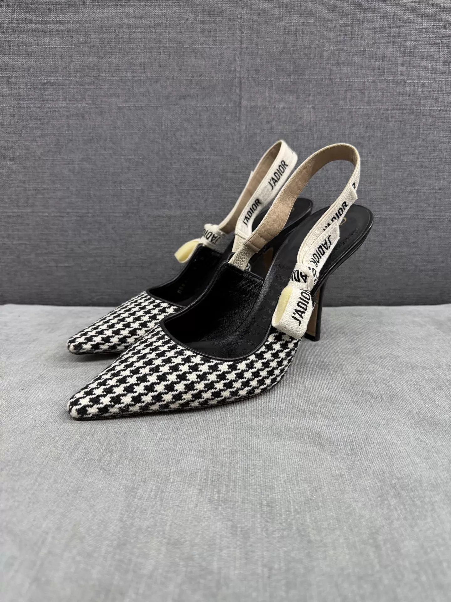Dior DIOR J'Adior Women's Houndstooth Kitten Heels 39.5 Size US 9 / IT 39 - 1 Thumbnail