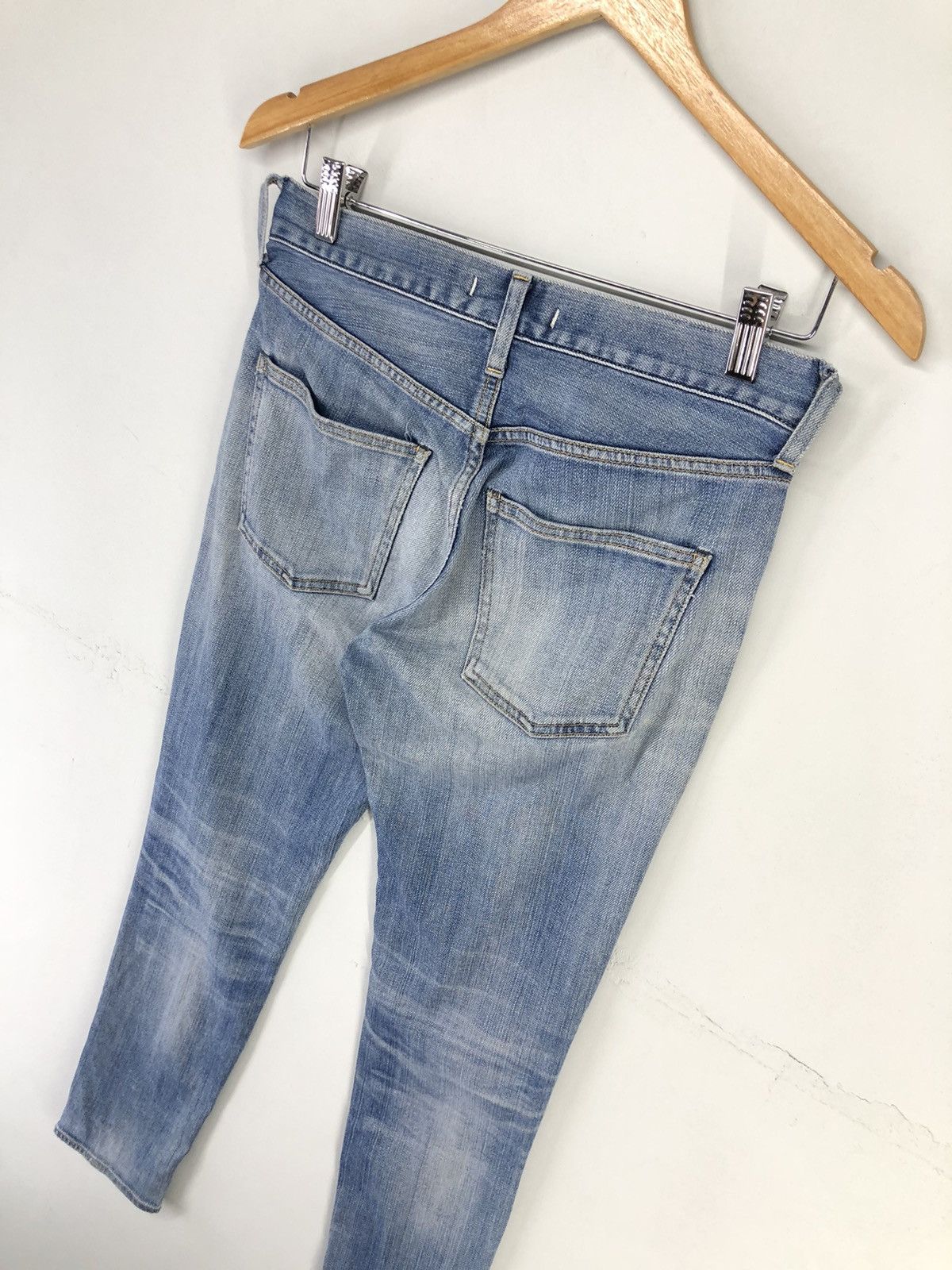 Japanese Brand Red Card Anniversary 25th Distressed Faded Blue Jeans Size US 28 / EU 44 - 13 Thumbnail