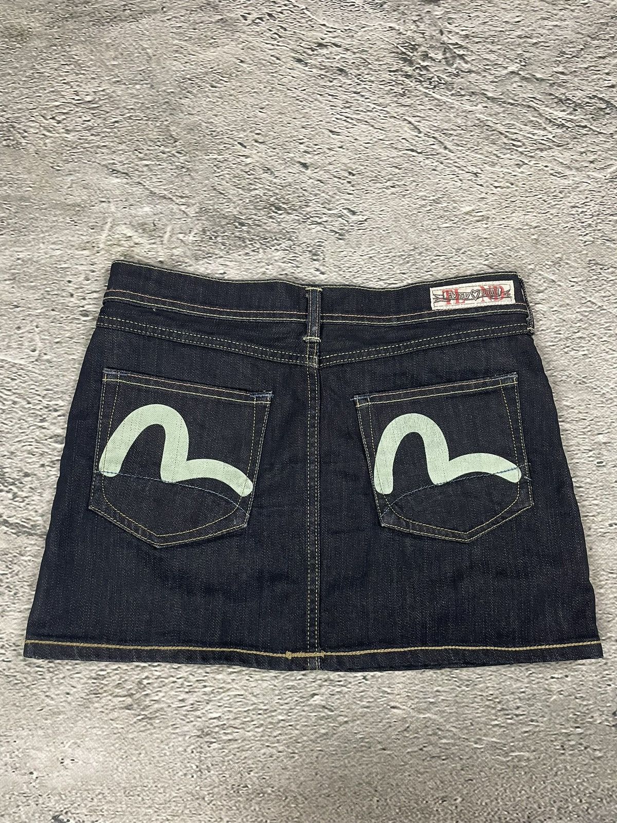Evisu x Puma vintage navy skirt black seagulls Y2K