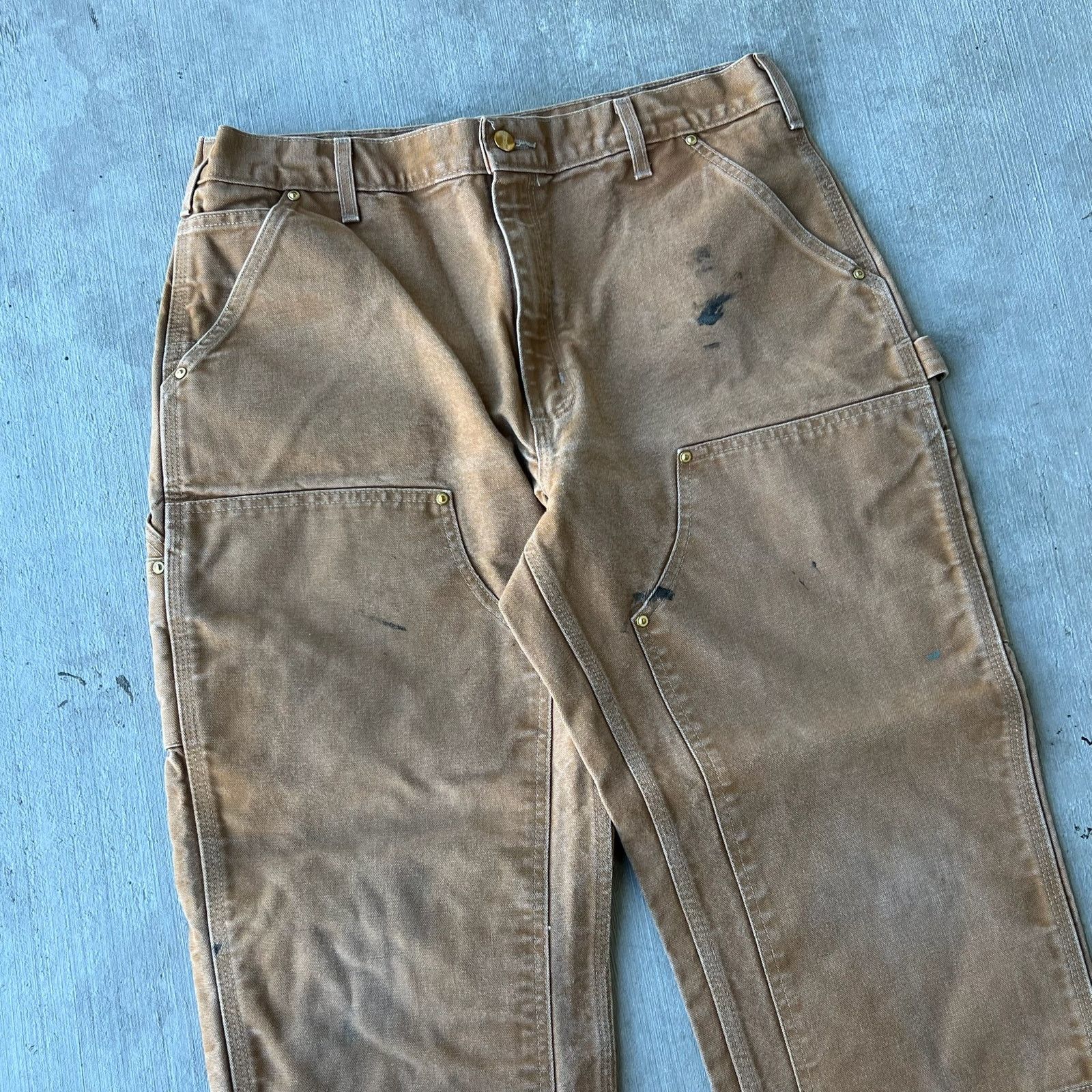 Carhartt × Vintage Carhartt brown double knee work wear carpenter pants Size US 34 / EU 50 - 2 Thumbnail