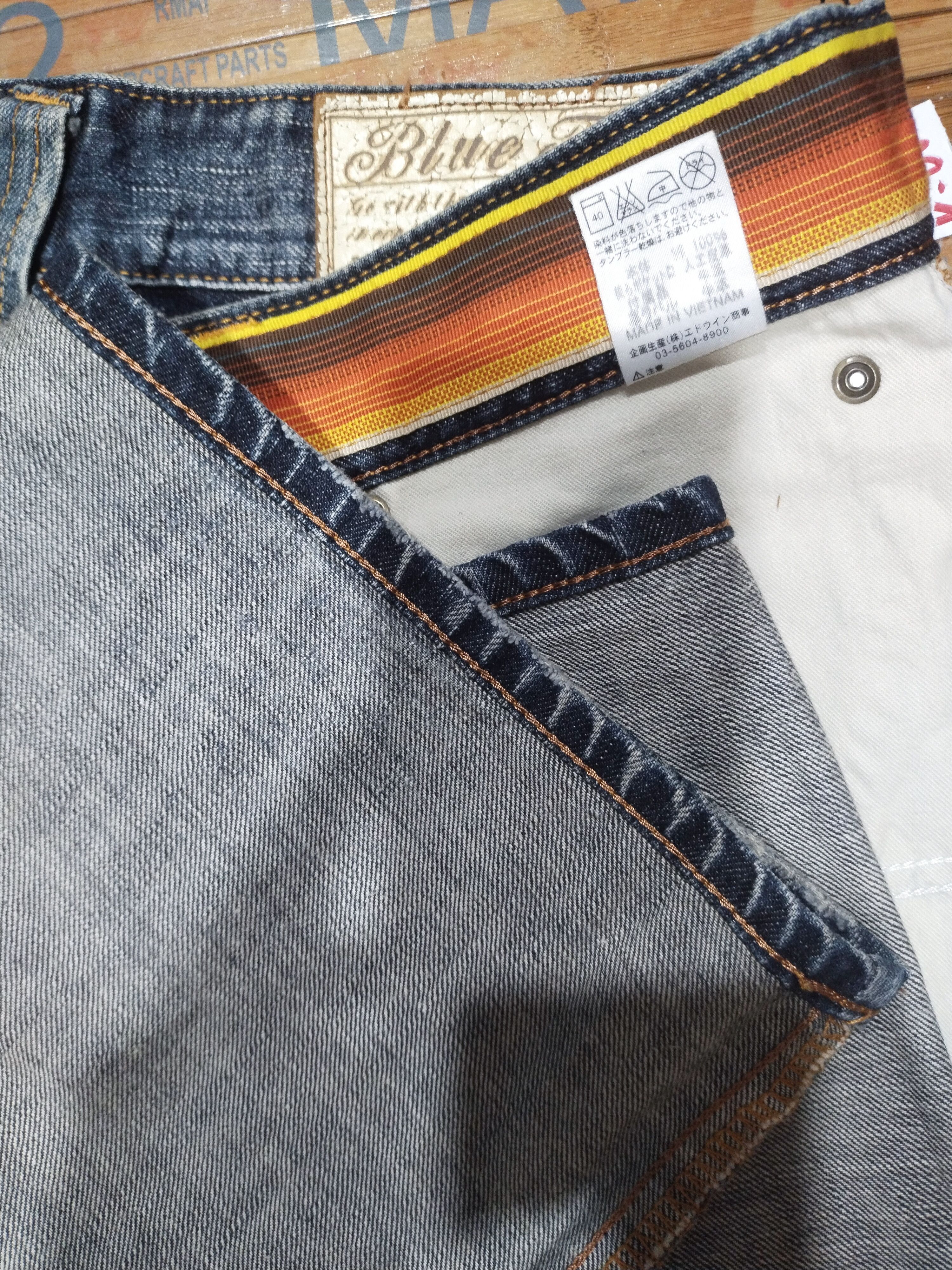 Edwin × Japanese Brand Edwin 503 "Genuine" Blue Trip Sz 32" Size US 32 / EU 48 - 13 Thumbnail
