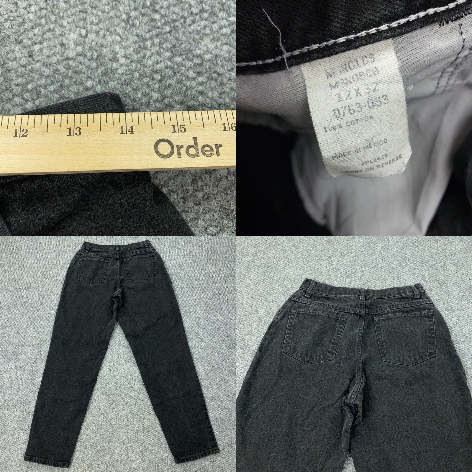 Wrangler VINTAGE Wrangler Womens Jeans 30" Inseam High-Rise Tapered Leg 12 Black Denim 90s Y2K Size 28" / US 6 / IT 42 - 8 Thumbnail