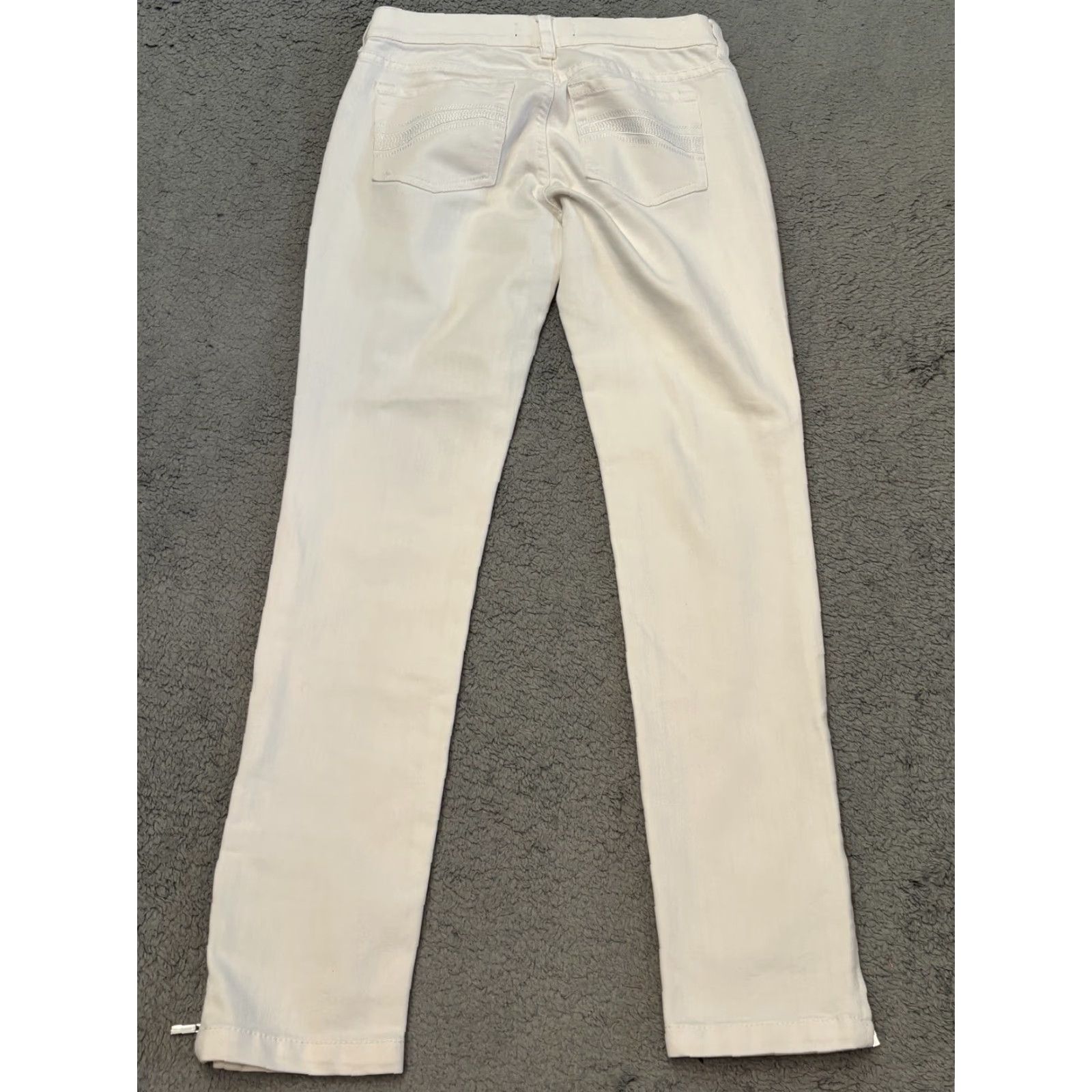 White House Black Market White House Black Market Jeans Womens 00 Ivory White Denim Ankle Zip Casual Size 24" / US 00 / IT 34 - 6 Thumbnail
