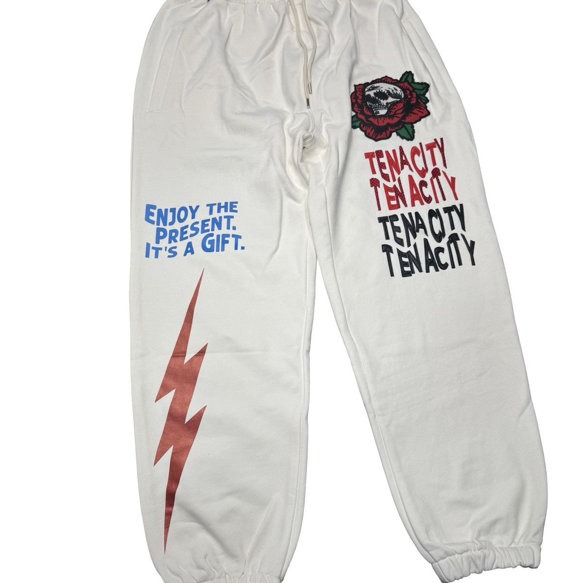 Other TENACITY White Graphic Sweatpants 2XLLeather Embroidery Rare Size US 38 / EU 54 - 2 Thumbnail