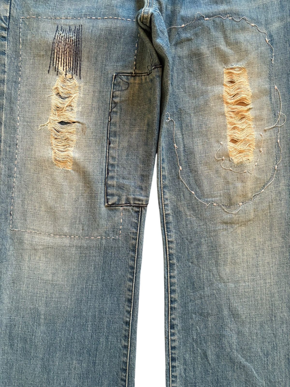 Japanese Brand Vintage Japanese Brand Mud Wash Patched Flare Jeans Size US 34 / EU 50 - 5 Thumbnail