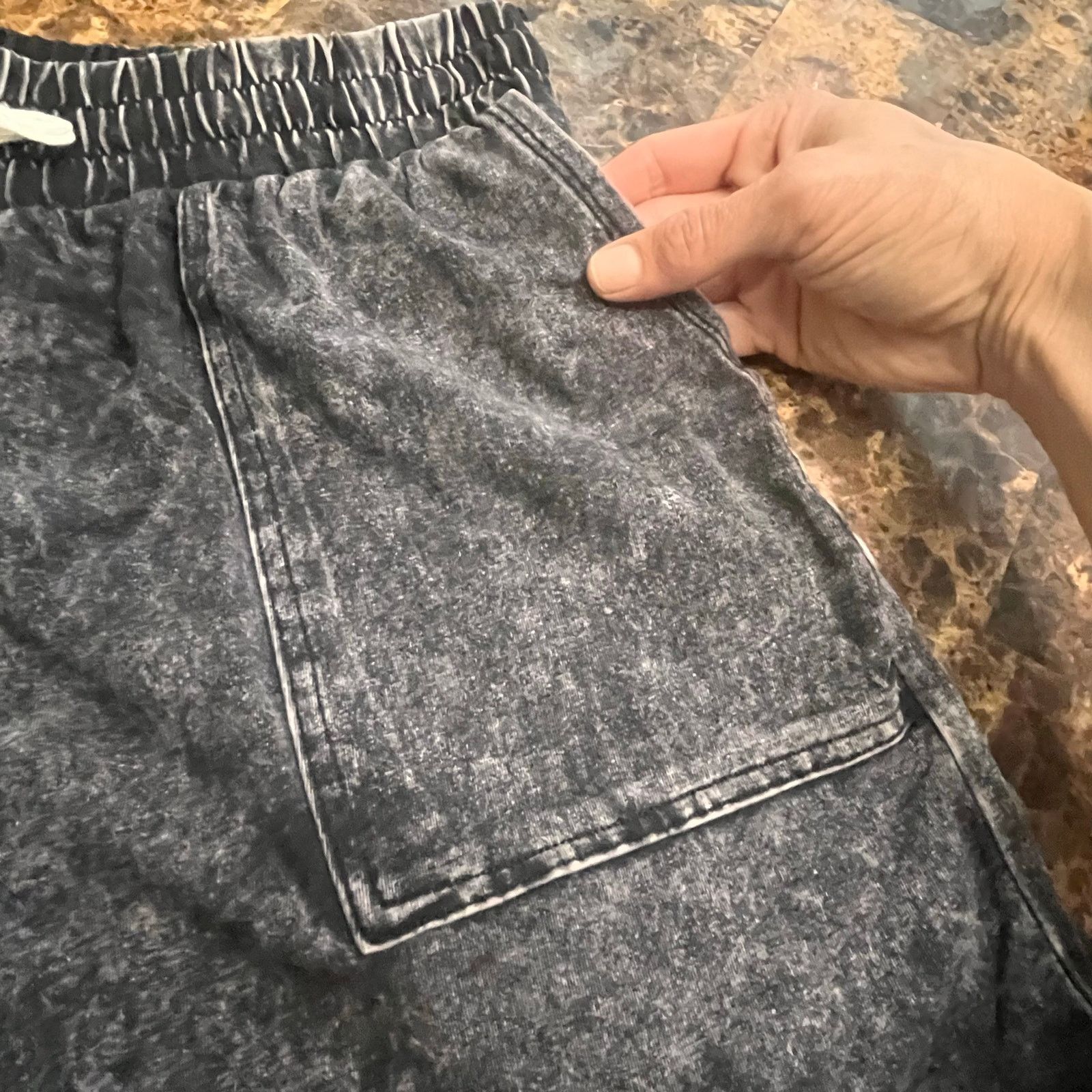 Other Zenana Mineral Wash Elastic Waste Shorts Size 34" / US 12 / IT 48 - 4 Thumbnail