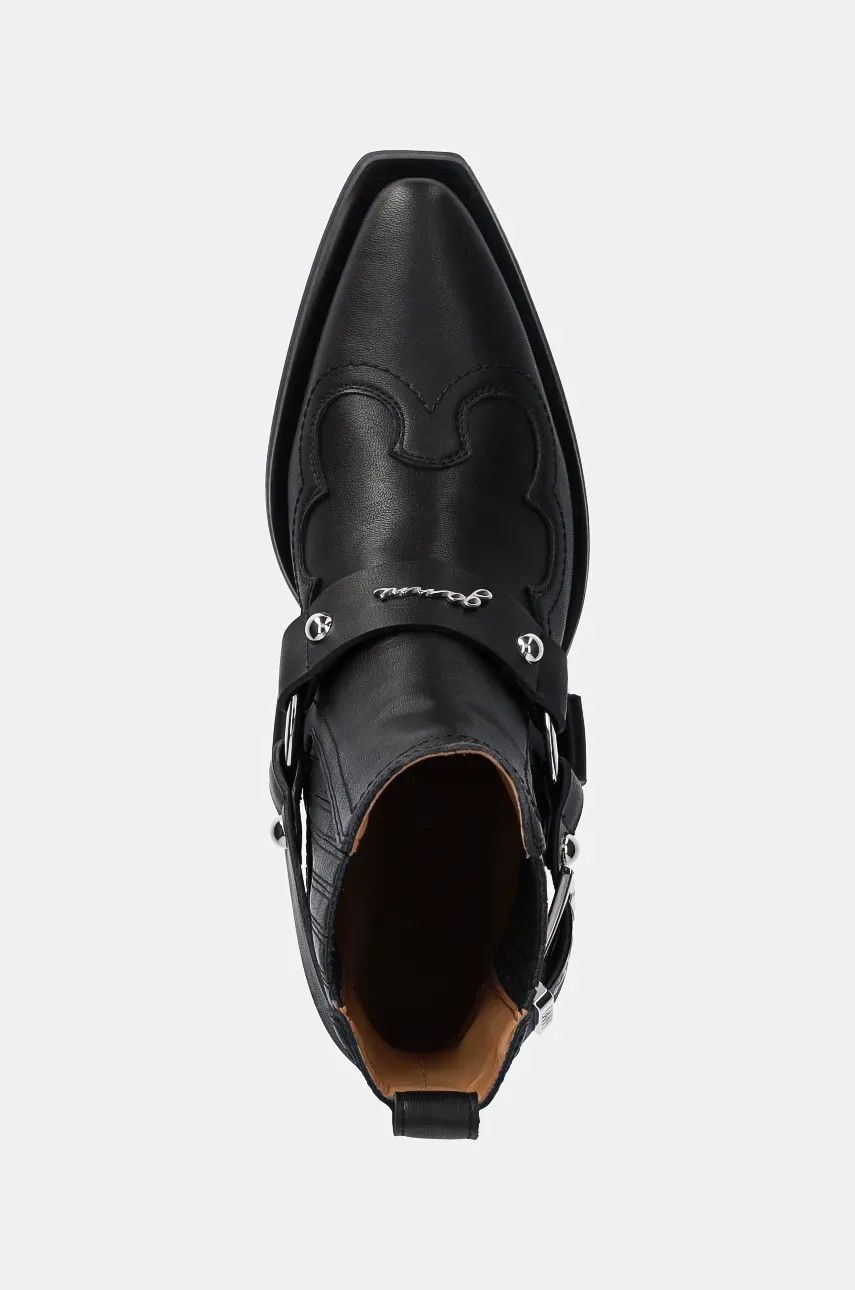 Ganni o1s22i1n0525 Western Chelsea Ankle Boots in Black Size US 7 / IT 37 - 4 Thumbnail