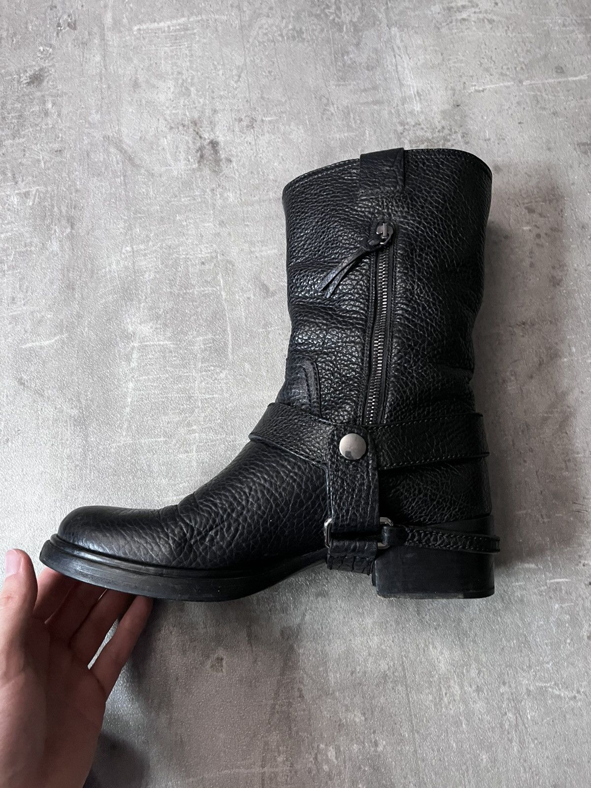 Miu Miu Miu Miu black leather engineer buckle motorcycle boots Size US 9 / IT 39 - 10 Thumbnail