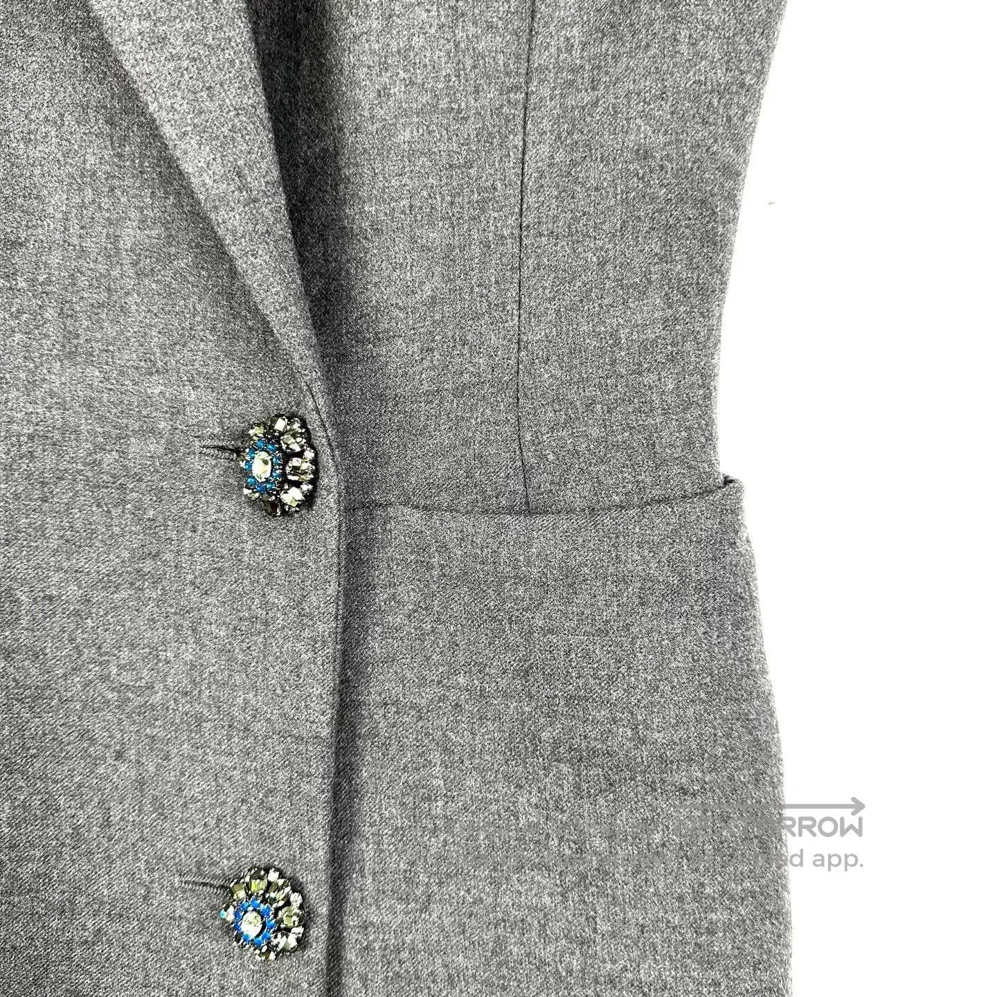 Dior Dior Gray Irregular Sleeveless Gemstone Coat. Size M / US 6-8 / IT 42-44 - 4 Thumbnail