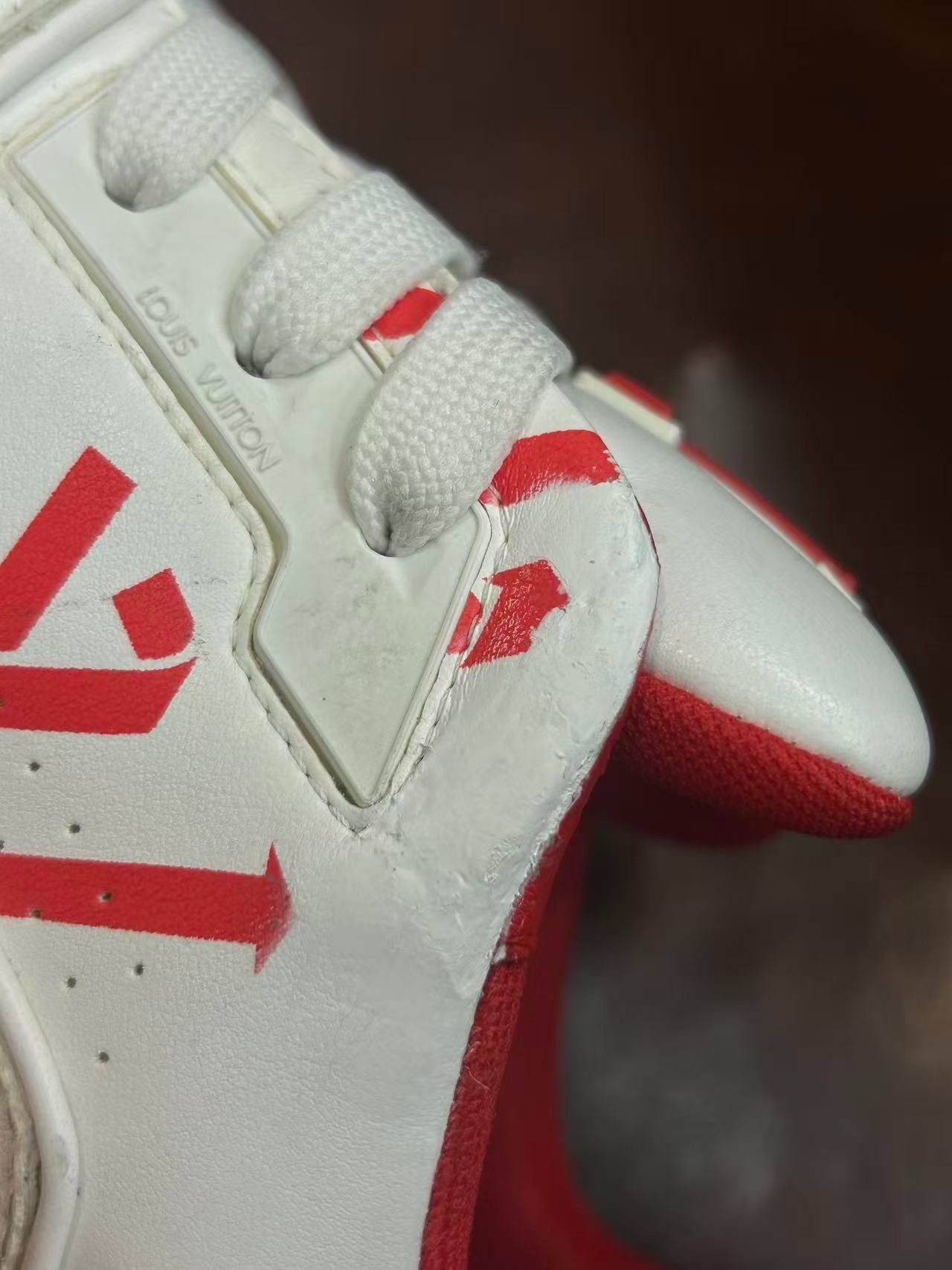 Louis Vuitton LV Trainer White Red Logo Size US 6.5 / EU 39-40 - 7 Thumbnail