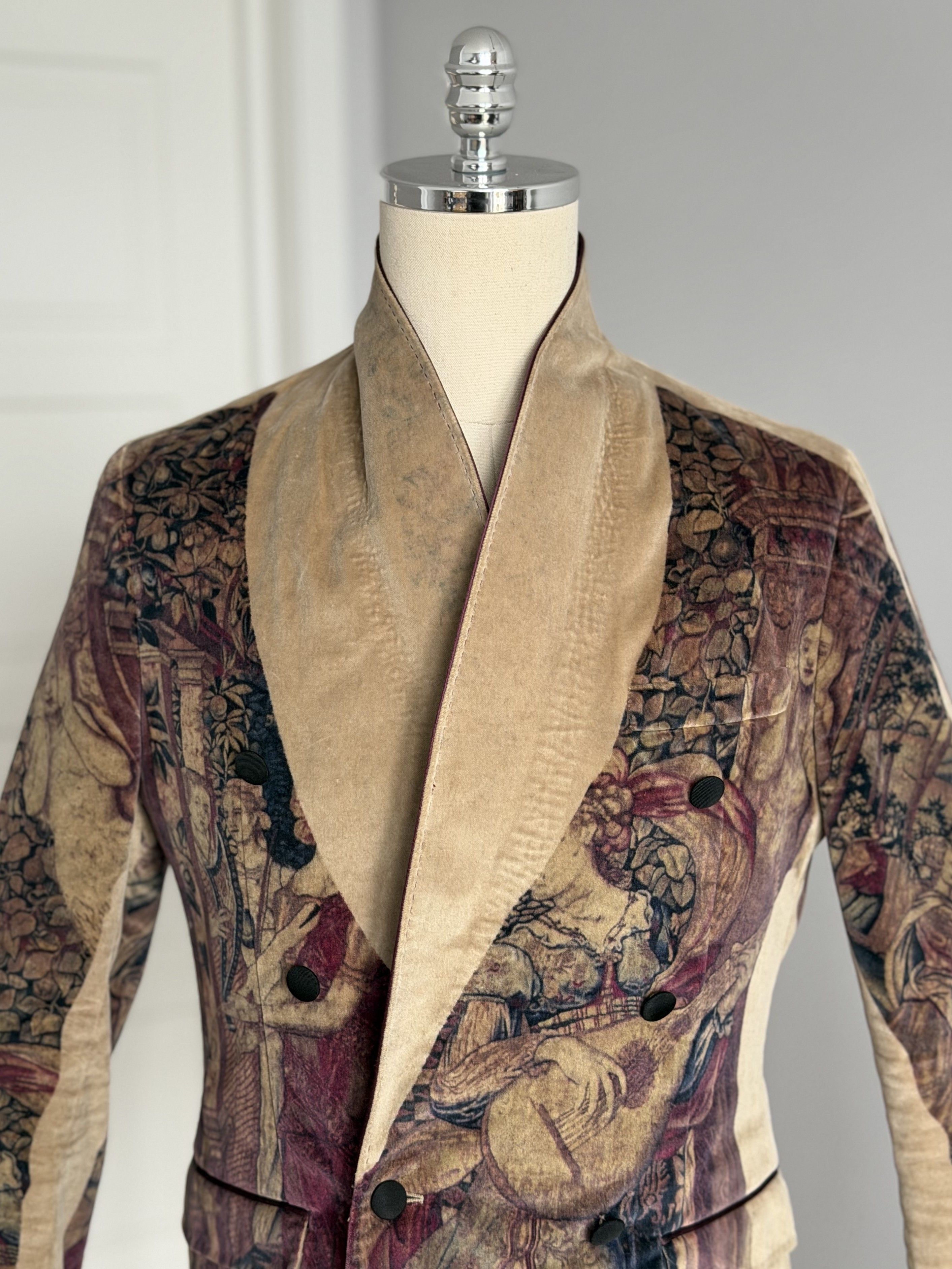 Dolce & Gabbana DOLCE & GABBANA Velvet Blazer Jacket Fresco Renaissance Size 48R - 5 Thumbnail