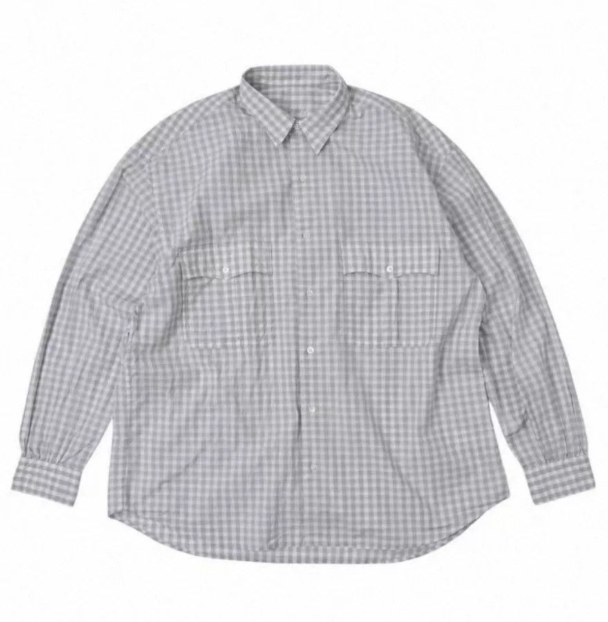 Porter Classic Porter Classic Roll Up Kyoto Limited Gray Check Shirt Size US M / EU 48-50 / 2 - 1 Thumbnail