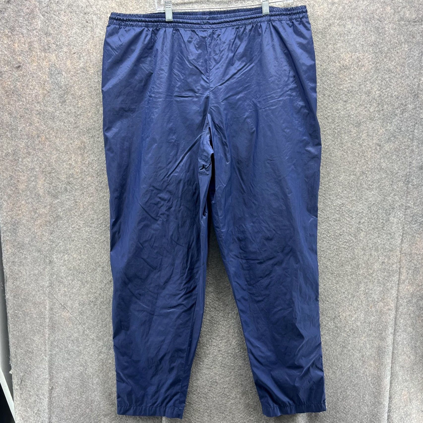 Nike VINTAGE Nike Pants Mens 2XL Blue Nylon Track 90s Side Stripe Athletic Lightweight Elastic Waist 31 Inseam Mens Size US 39 - 6 Thumbnail