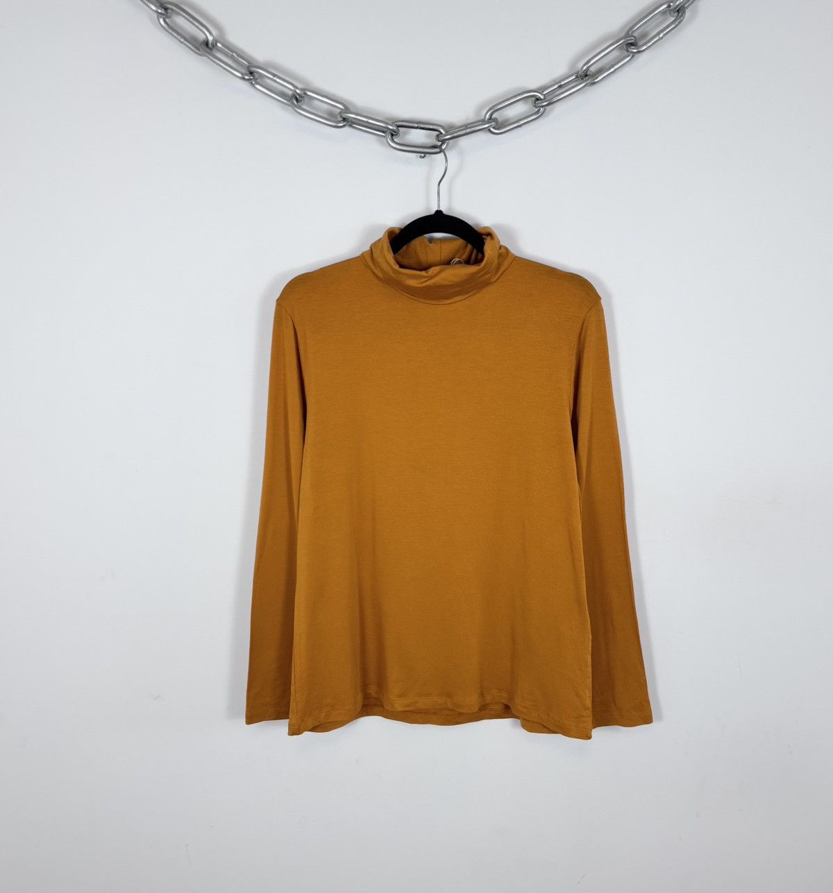 Gudrun Sjoden Gudrun Sjoden NWT Women’s Orange Lyocell Polo Neck Top Size L / US 10 / IT 46 - 1 Thumbnail