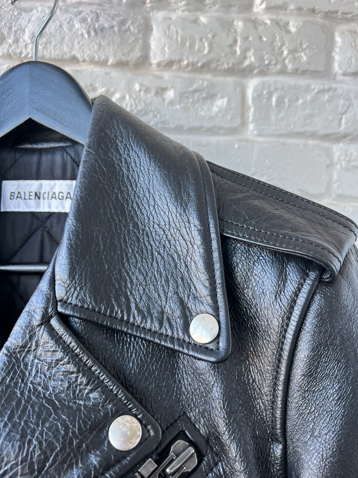 Balenciaga Balenciaga Leather Biker Big Lipstick Logo Jacket Size XS / US 0-2 / IT 36-38 - 5 Thumbnail