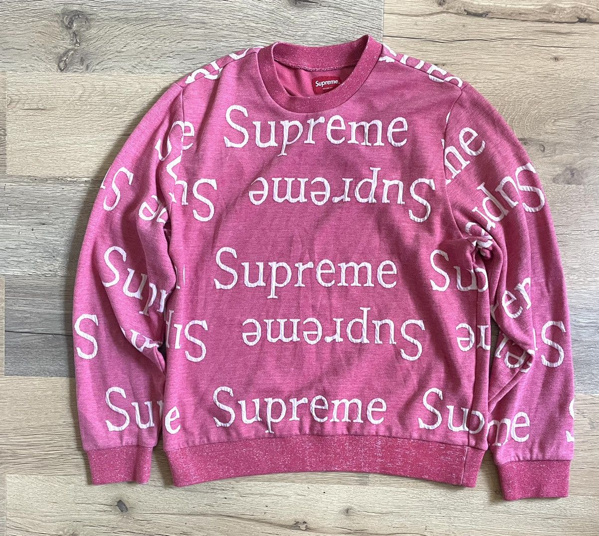 Supreme Supreme Flocked Logo Sweater | Grailed