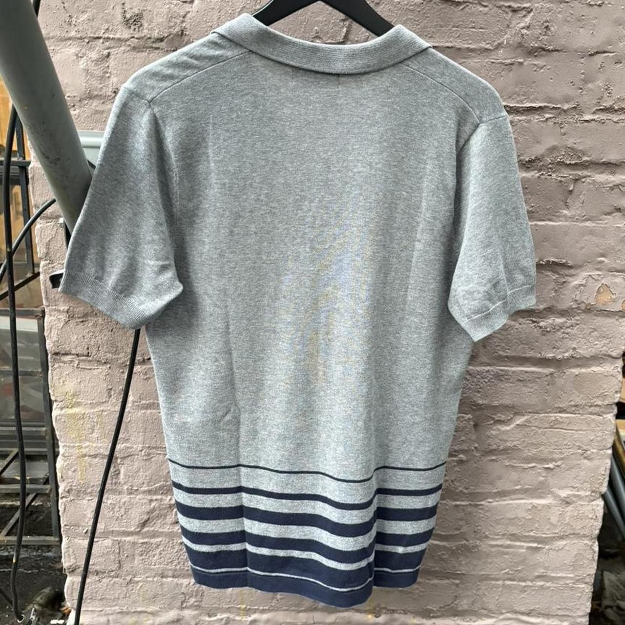 Fred Perry Fred Perry Grey Striped Wool Knit Sweater Polo Shirt Size US M / EU 48-50 / 2 - 2 Thumbnail