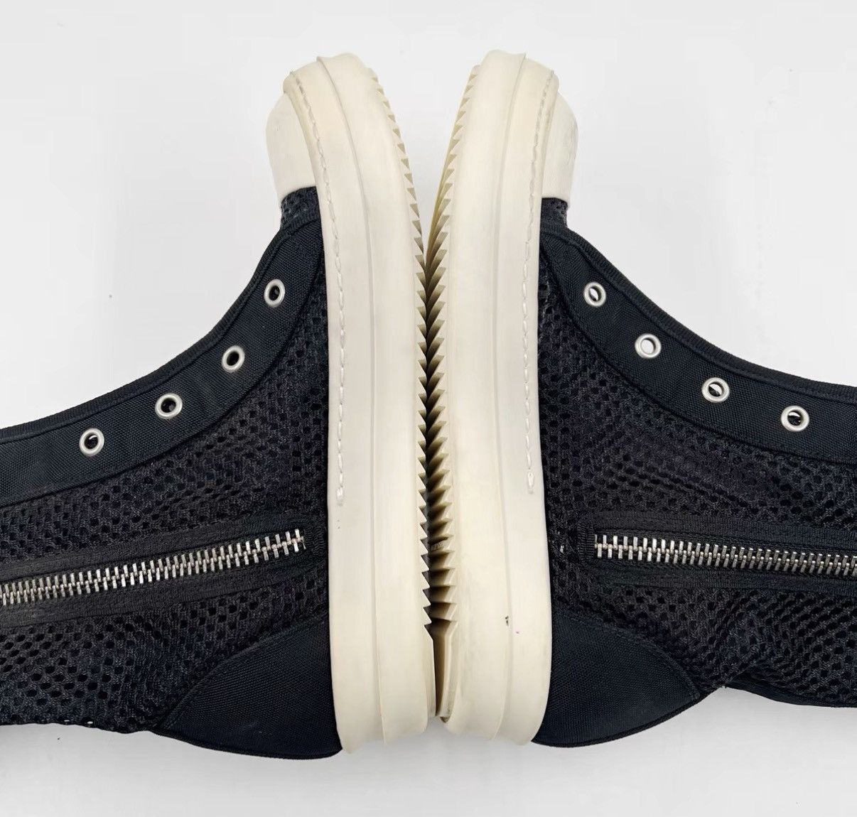 Rick Owens Rick Owens / RO Black Mesh Breathable High-Top Sneakers K12 Size US 5 / IT 35 - 4 Thumbnail