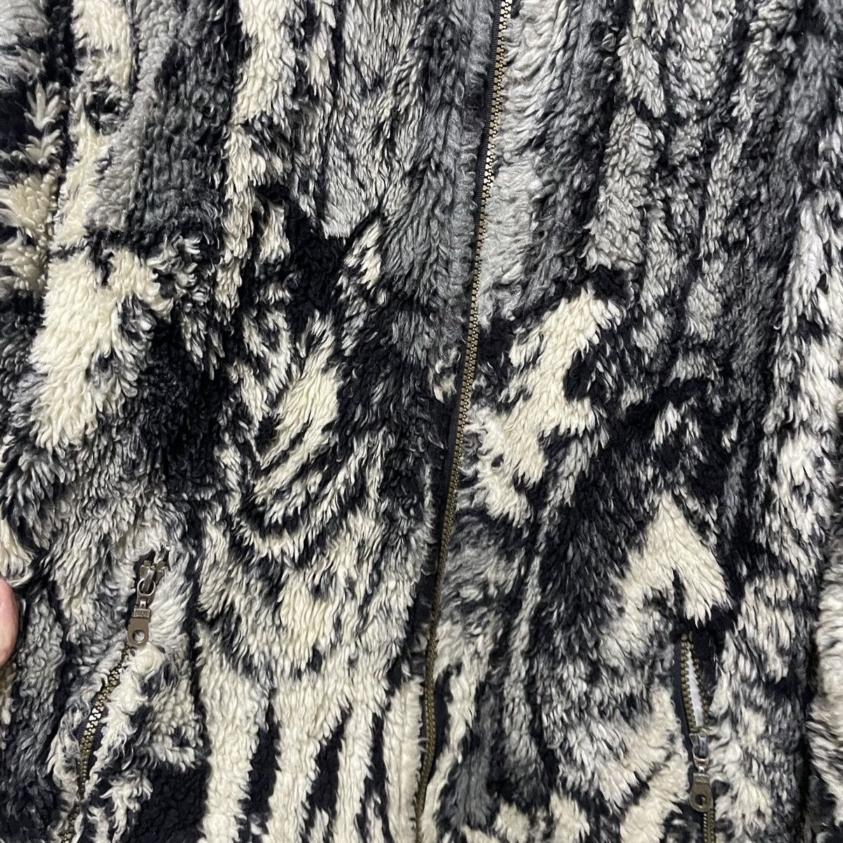 Vintage Vintage 90's wolf Print Fleece Sherpa Jacket animal forest Size US S / EU 44-46 / 1 - 4 Thumbnail